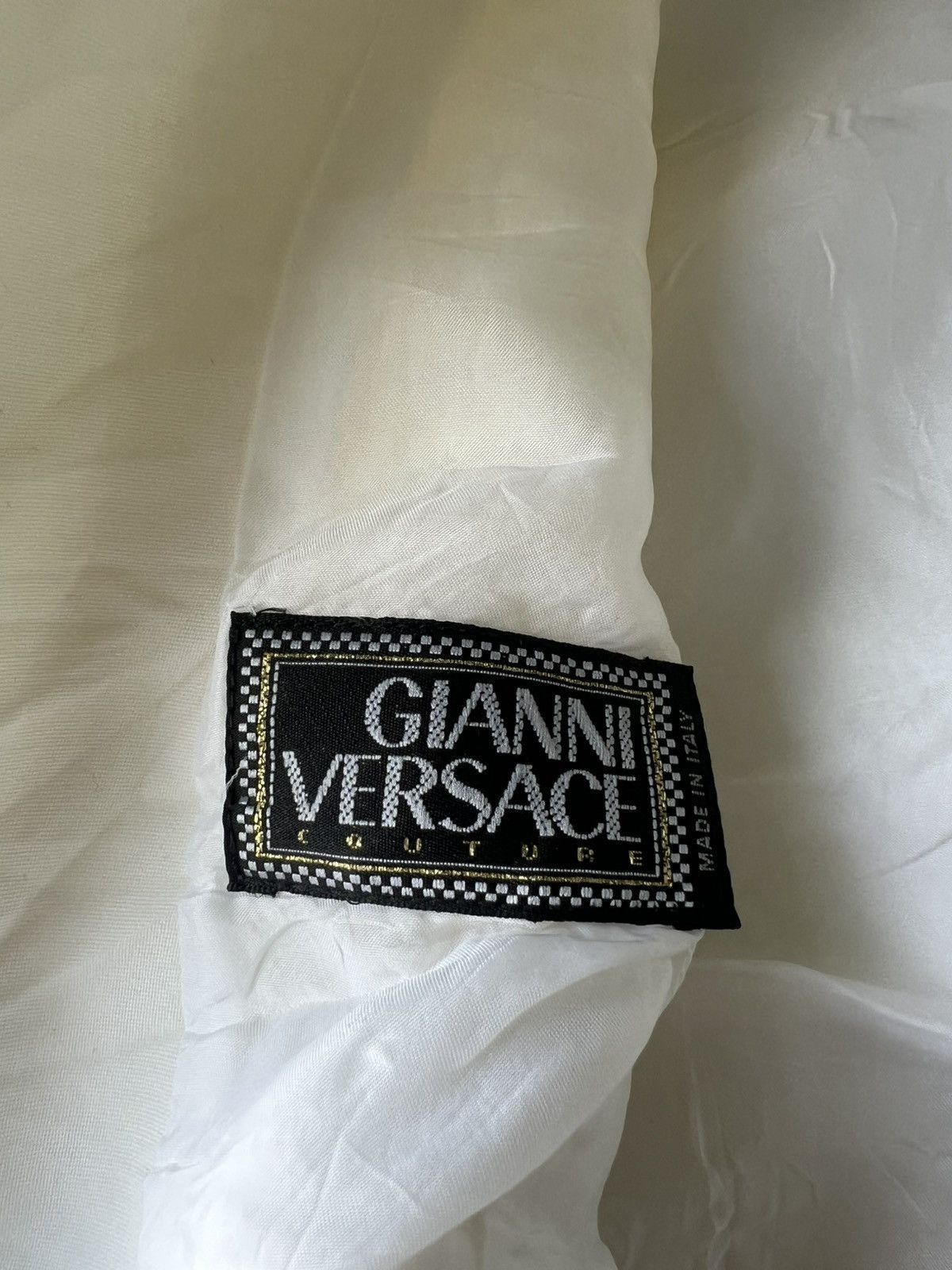 Versace Vintage Gianni Versace Off White Zipper Riding Biker Jacket Size US S / EU 44-46 / 1 - 7 Thumbnail
