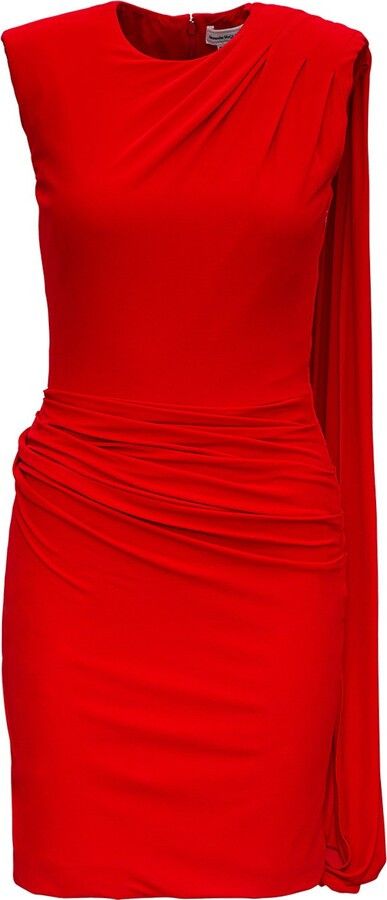Alexander McQueen o1y0325 Sheath Mini Dress in Red Size M / US 6-8 / IT 42-44 - 1 Thumbnail