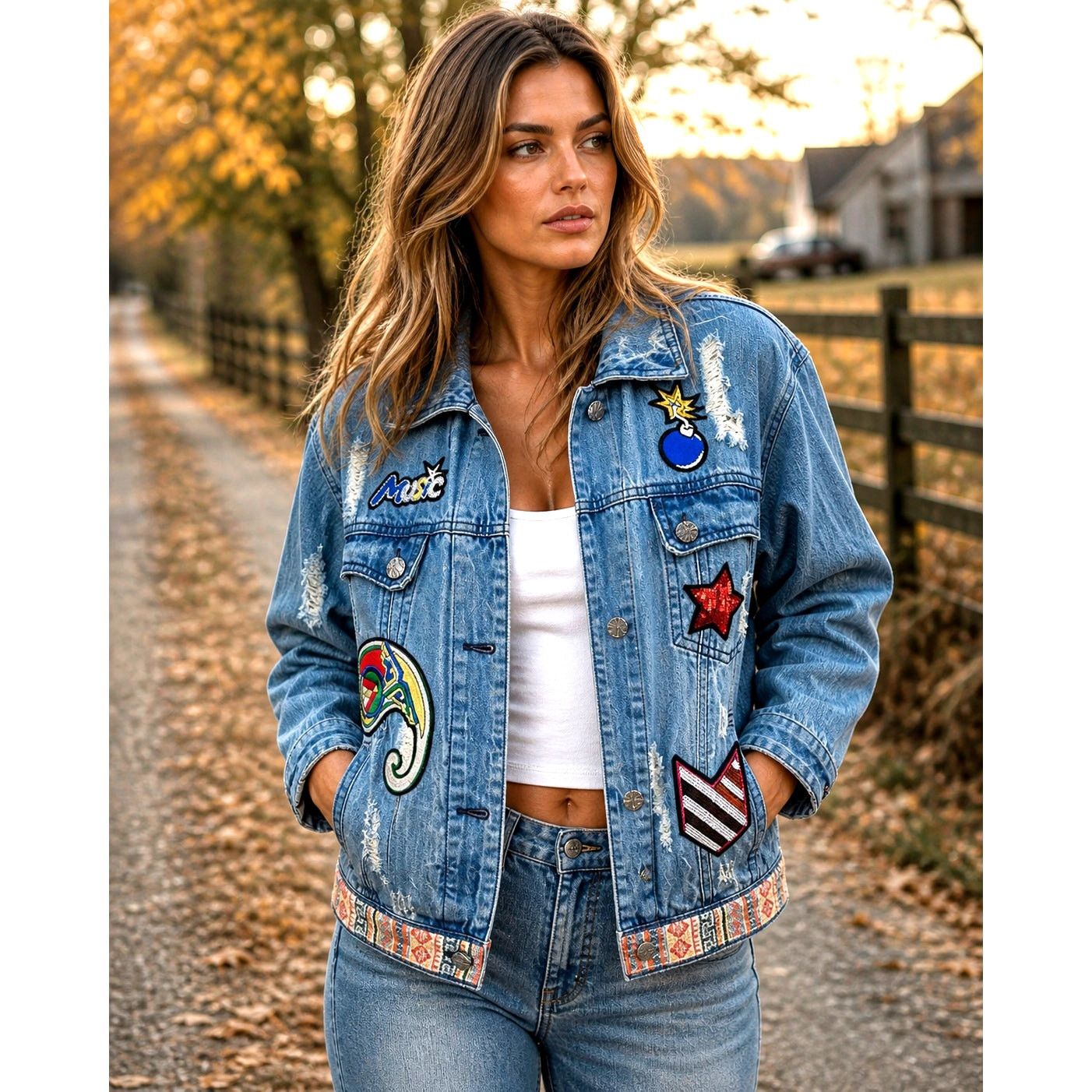 Other Etienne Marcel Julia Denim Jacket Embroidered Sequin Blue XS Size XS / US 0-2 / IT 36-38 - 1 Thumbnail