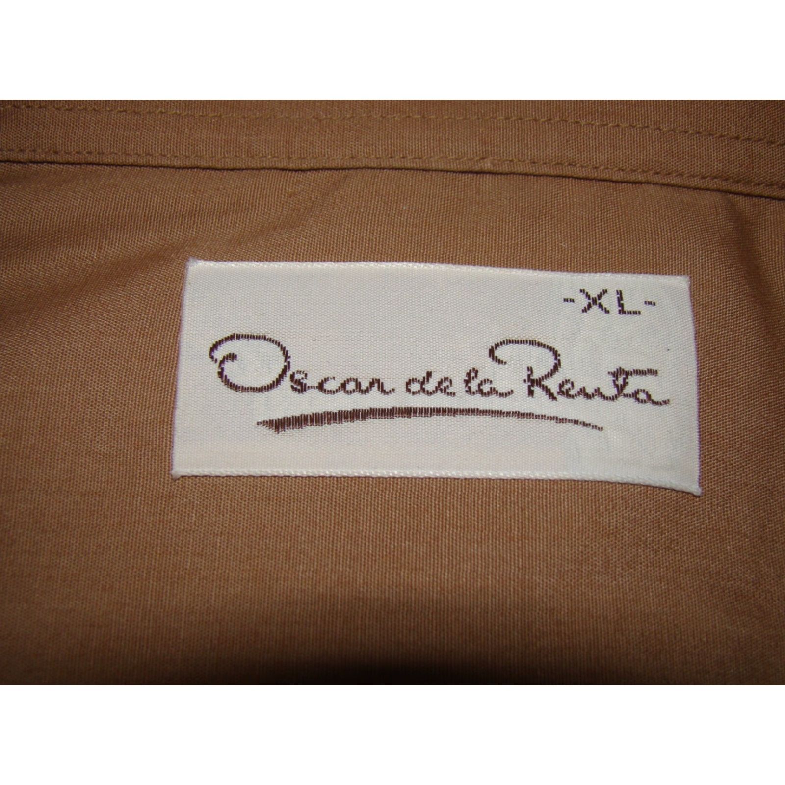 Oscar De La Renta VINTAGE Oscar De La Renta Mens XL Safari Style Epaulets Brown Button Down Shirt Size US XL / EU 56 / 4 - 4 Thumbnail
