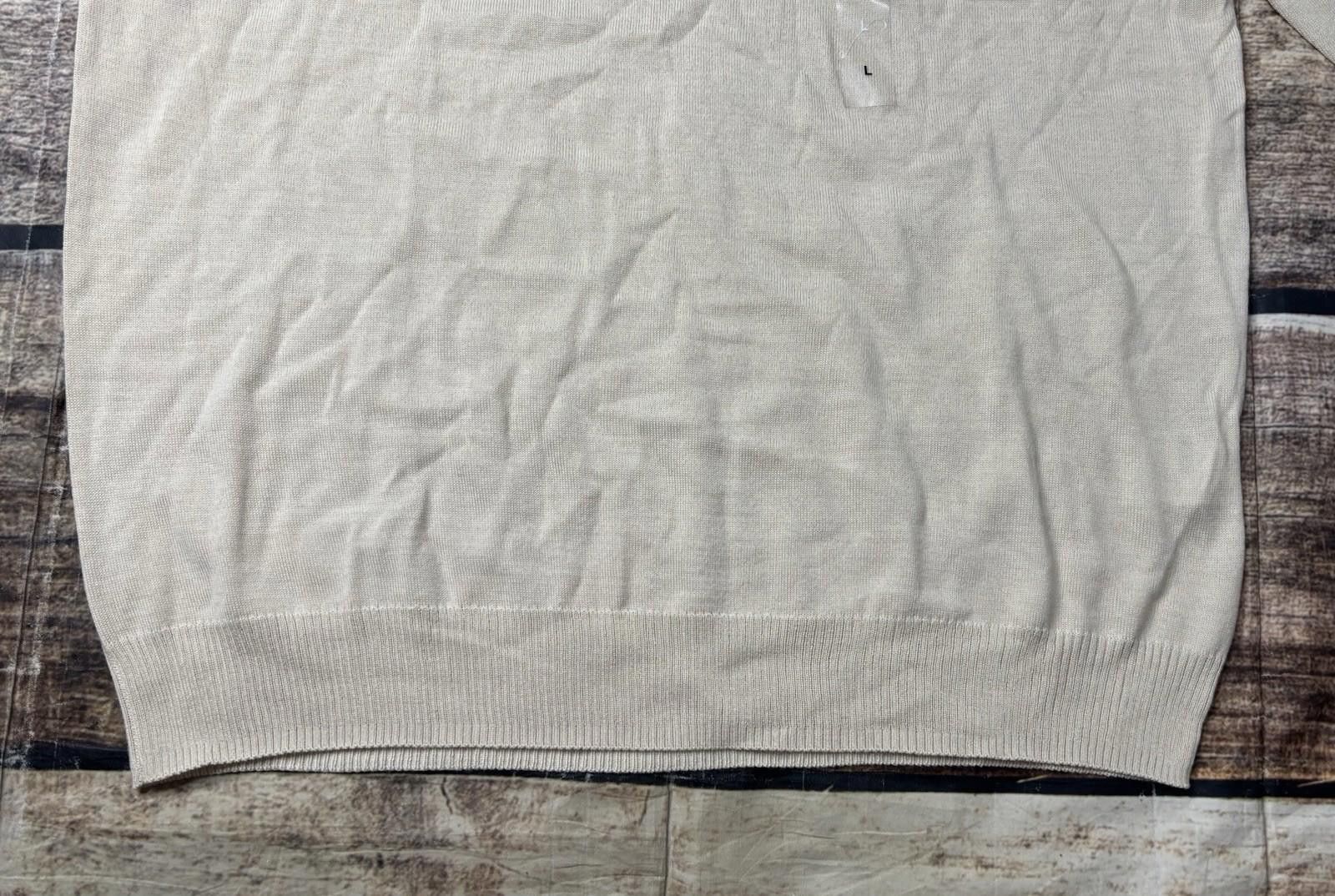 Alfani Alfani Sweater Mens Large Merino Wool Blend Beige V-Neck NEW Size US L / EU 52-54 / 3 - 5 Thumbnail