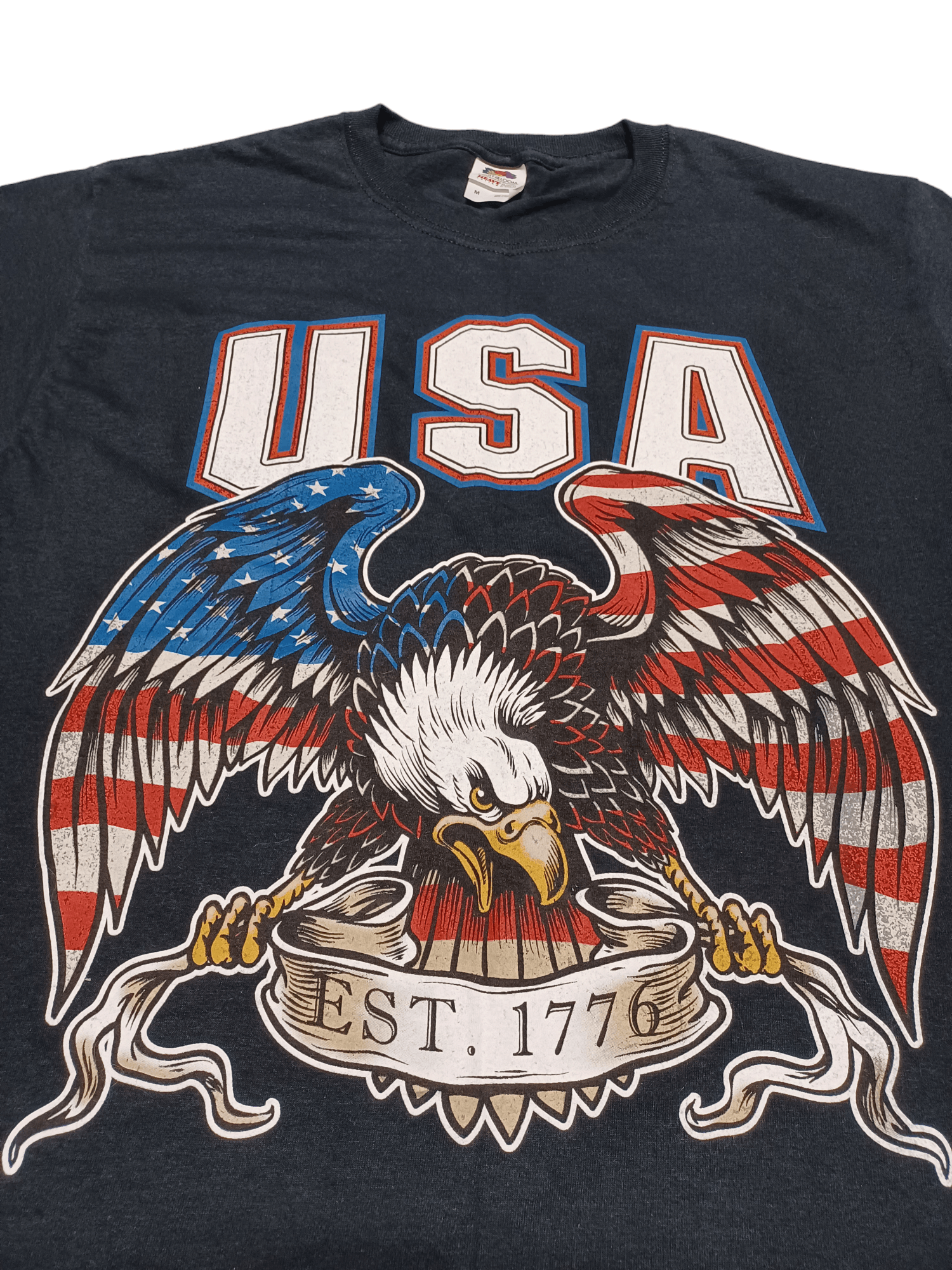 Fruit Of The Loom FOTL 90S MADE IN HAITI USA FLAG AND EAGLE TEE Size US M / EU 48-50 / 2 - 3 Thumbnail