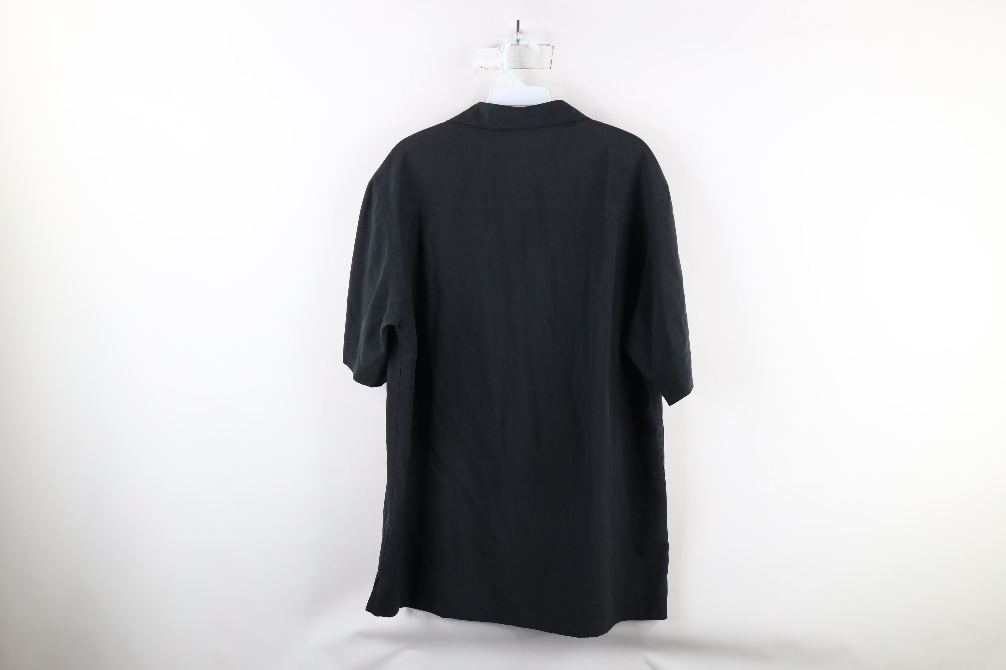 Vintage Vintage 90s Streetwear Silk Short Sleeve Button Shirt Black Size US M / EU 48-50 / 2 - 7 Thumbnail