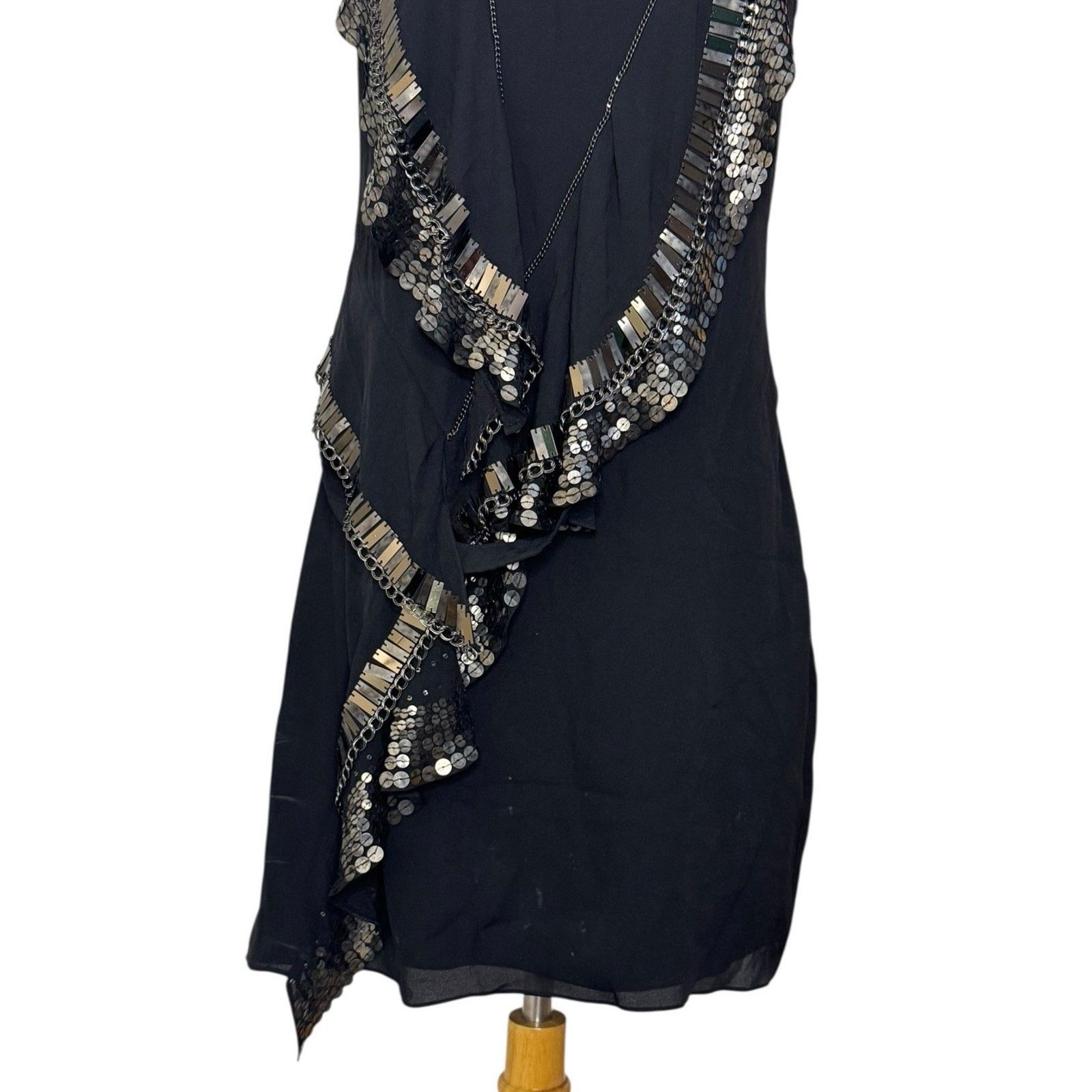 karen millen sequin mini dress Black Sequin Power Mesh Lace Up Mini Dress