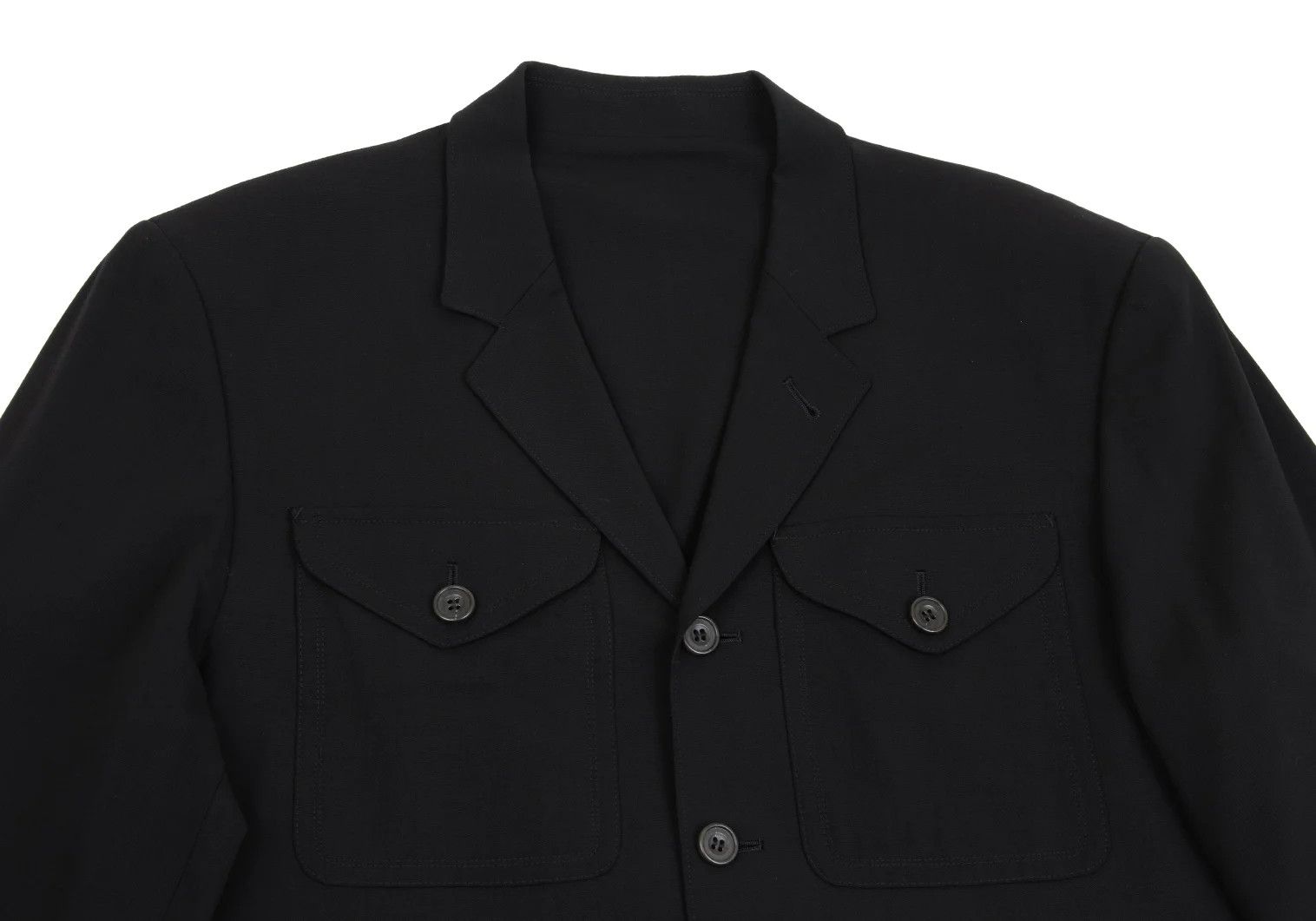 Jean Paul Gaultier Wool Flap Pocket 4-Button Jacket in Black Size 48 Size US M / EU 48-50 / 2 - 2 Thumbnail