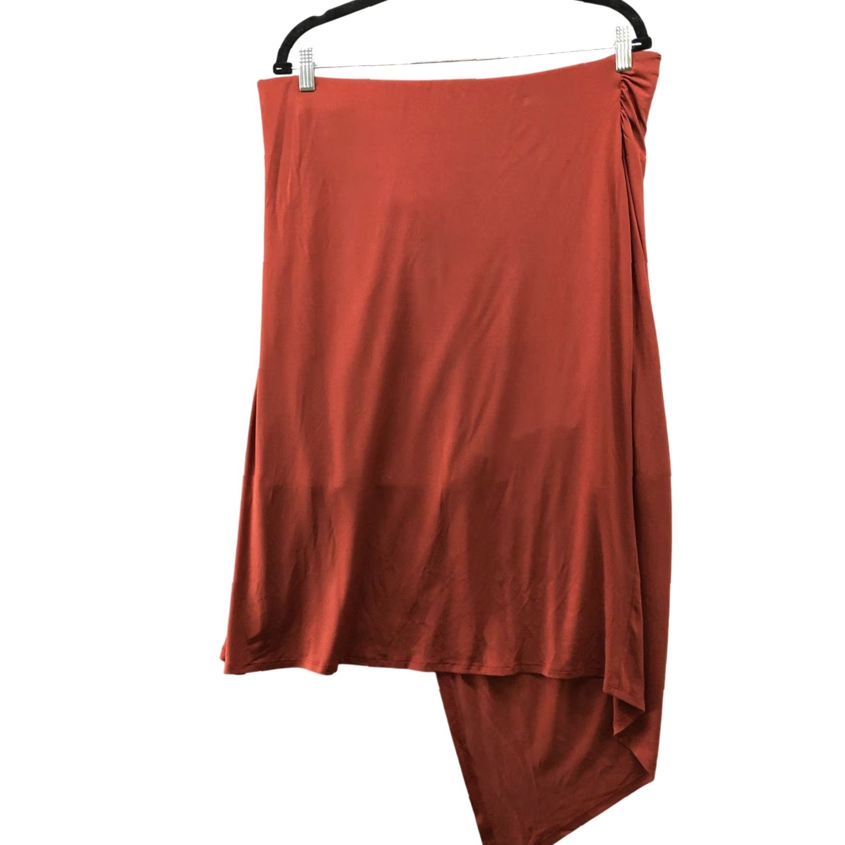 Nine West NINE WEST Skirt Midi Wrap Jersey Knit Pull On Brown 2XL Womens Pattern: Solid Stretchy Size XXL / US 16-18 / IT 52-54 - 2 Thumbnail