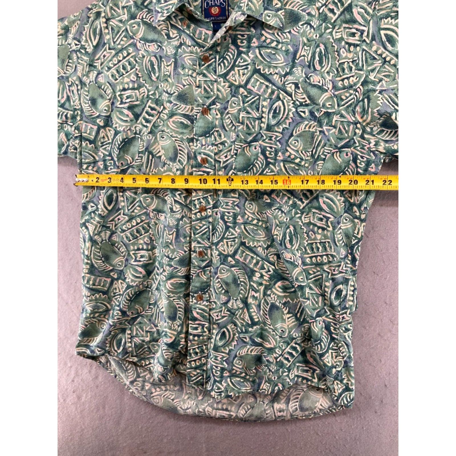 Chaps VINTAGE Chaps Ralph Lauren Green Hawaiian Fish Button-Up Shirt Large Mens Size US L / EU 52-54 / 3 - 2 Thumbnail