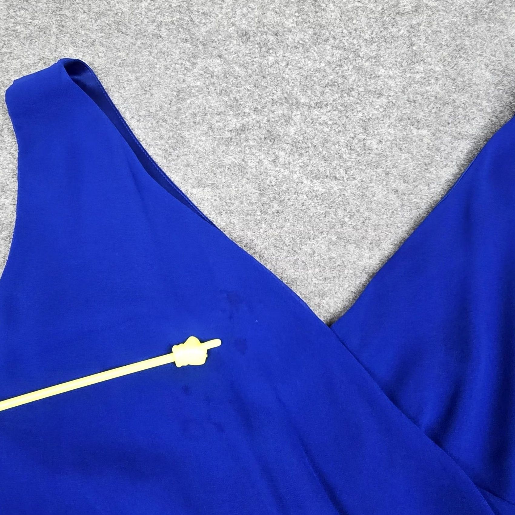 Ralph Lauren Lauren Ralph Dress Womens 14 Blue Ruffle Chiffon Fit Flare Knee Length Size XL / US 12-14 / IT 48-50 - 3 Thumbnail
