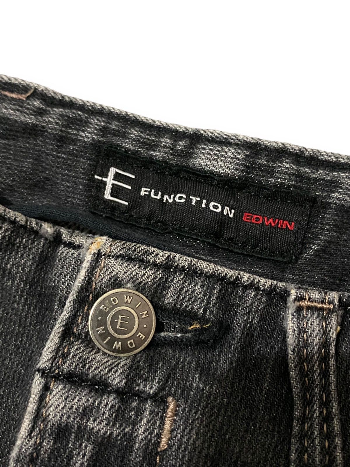 Edwin × Japanese Brand × Le Grande Bleu (L.G.B.) Vintage Edwin E Function Black Faded Curved Leg Jeans Pants Size US 31 - 11 Thumbnail