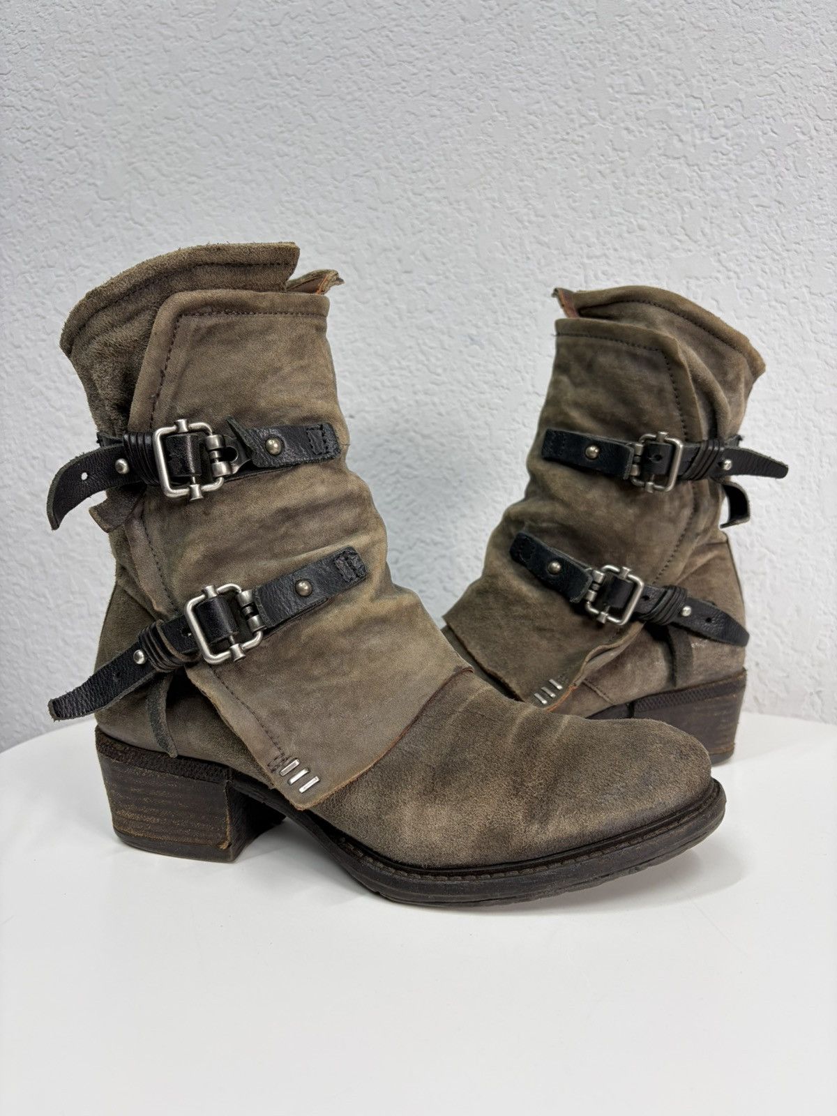 Hedi Slimane Distressed Leather Engineer Boots Buckle Strap Guidi Vibe Size US 8 / EU 41 - 5 Thumbnail
