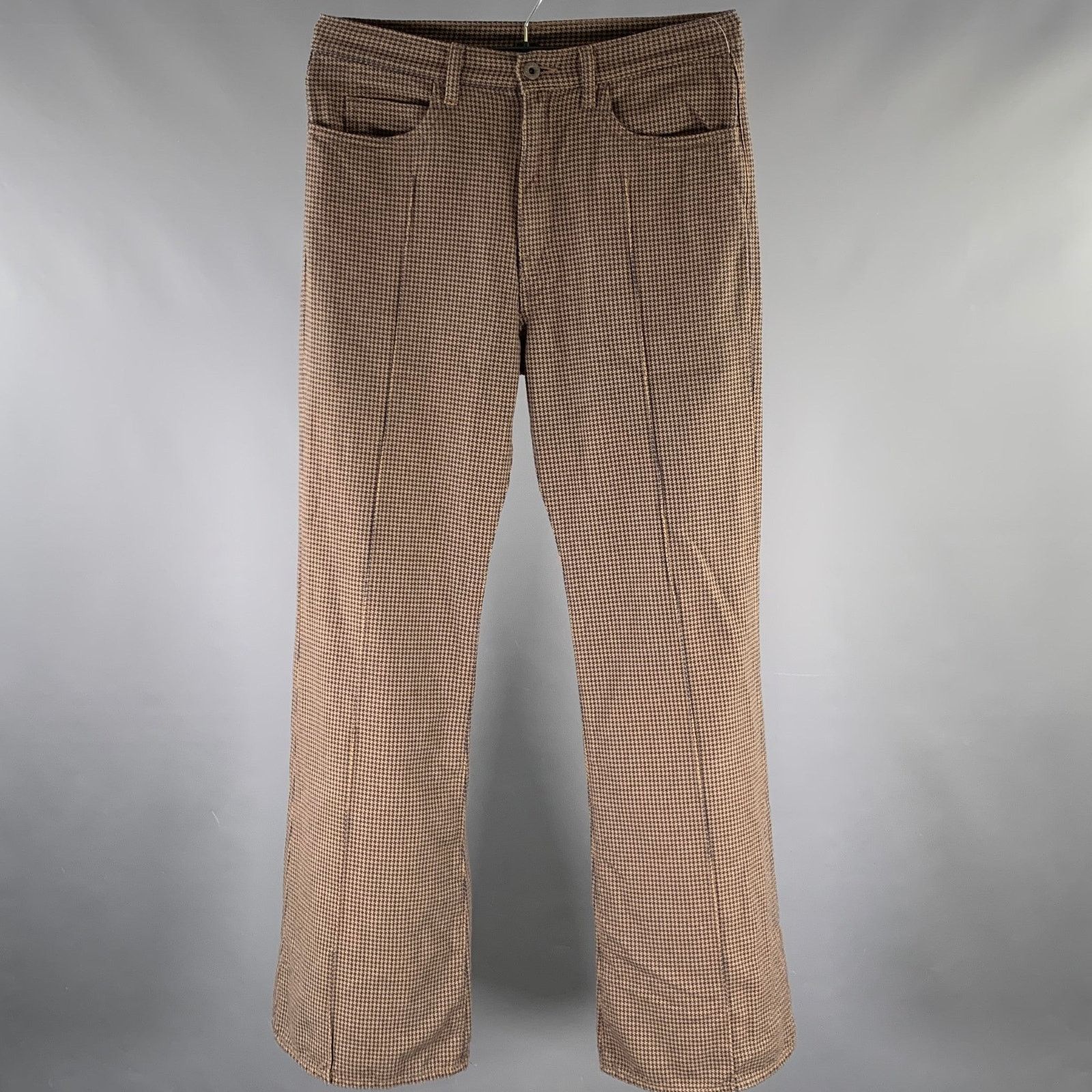 Kapital KAPITAL Size 31 Brown Navy Houndstooth Cotton Pants Size US 31 - 1 Thumbnail