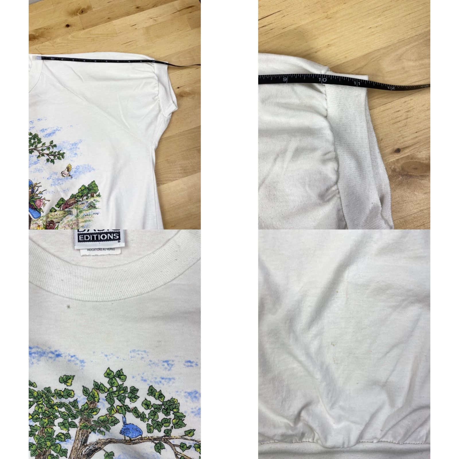 Basic Editions Basic Editions Oversized White Cotton Blend Floral Graphic Sweater L 1990s Casual Womens Men? Size L / US 10 / IT 46 - 8 Thumbnail