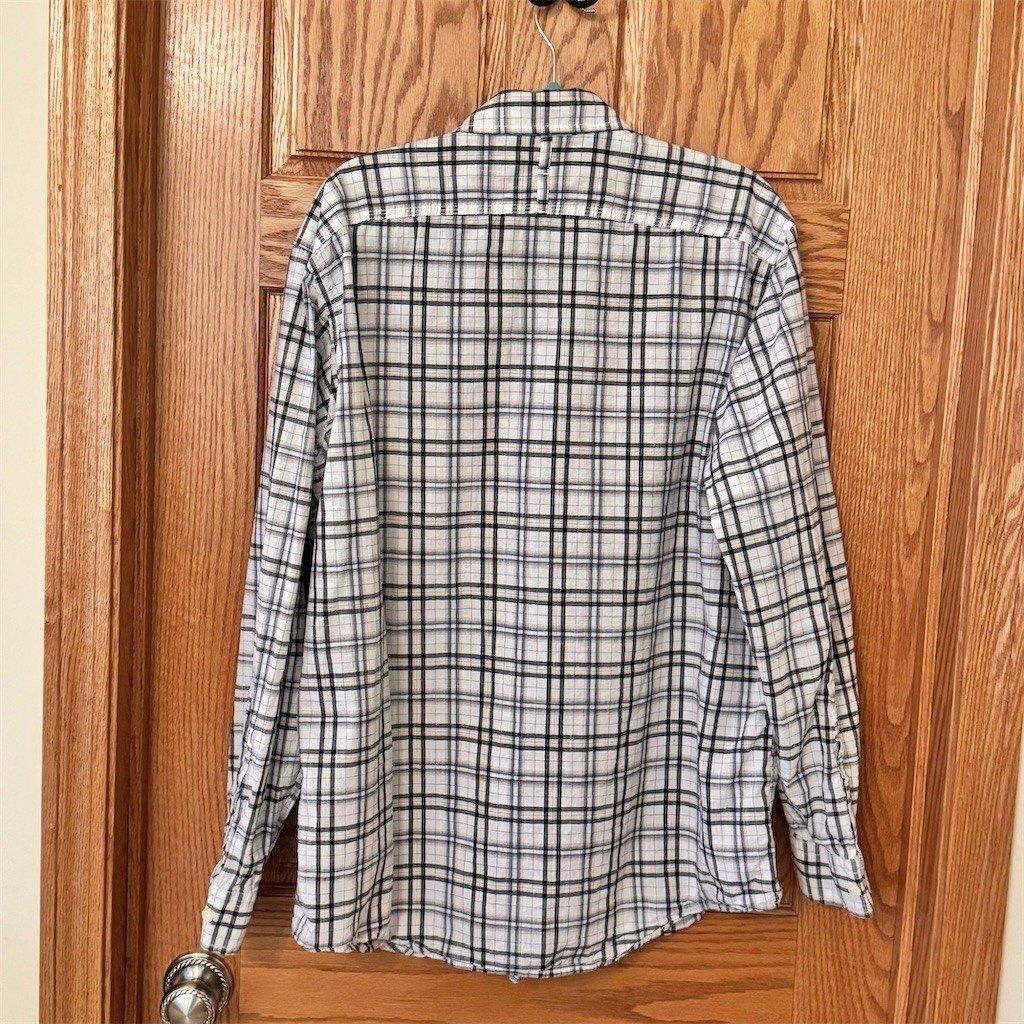 Nautica Nautica Mens Shirt Size L White Plaid Long Sleeve Butt Size US L / EU 52-54 / 3 - 2 Thumbnail