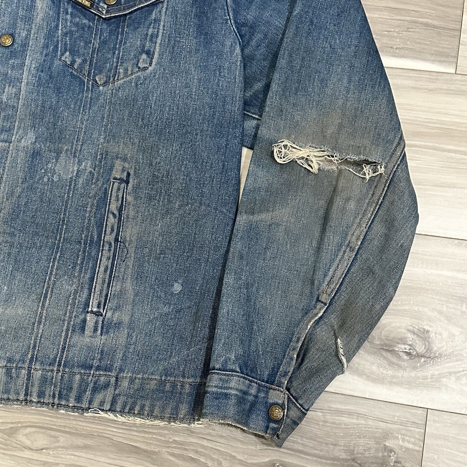 Saddlebred Vintage 70s Saddle King Western Denim Jacket Large Cowboy Size US L / EU 52-54 / 3 - 2 Thumbnail