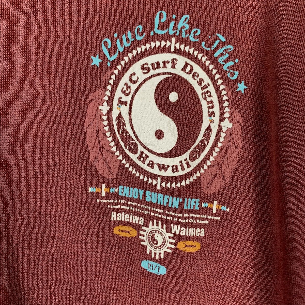 Japanese Brand T&C SURF DESIGNS Hawaii Big Logo Sweatshirts #0569-C26 Size US L / EU 52-54 / 3 - 9 Thumbnail