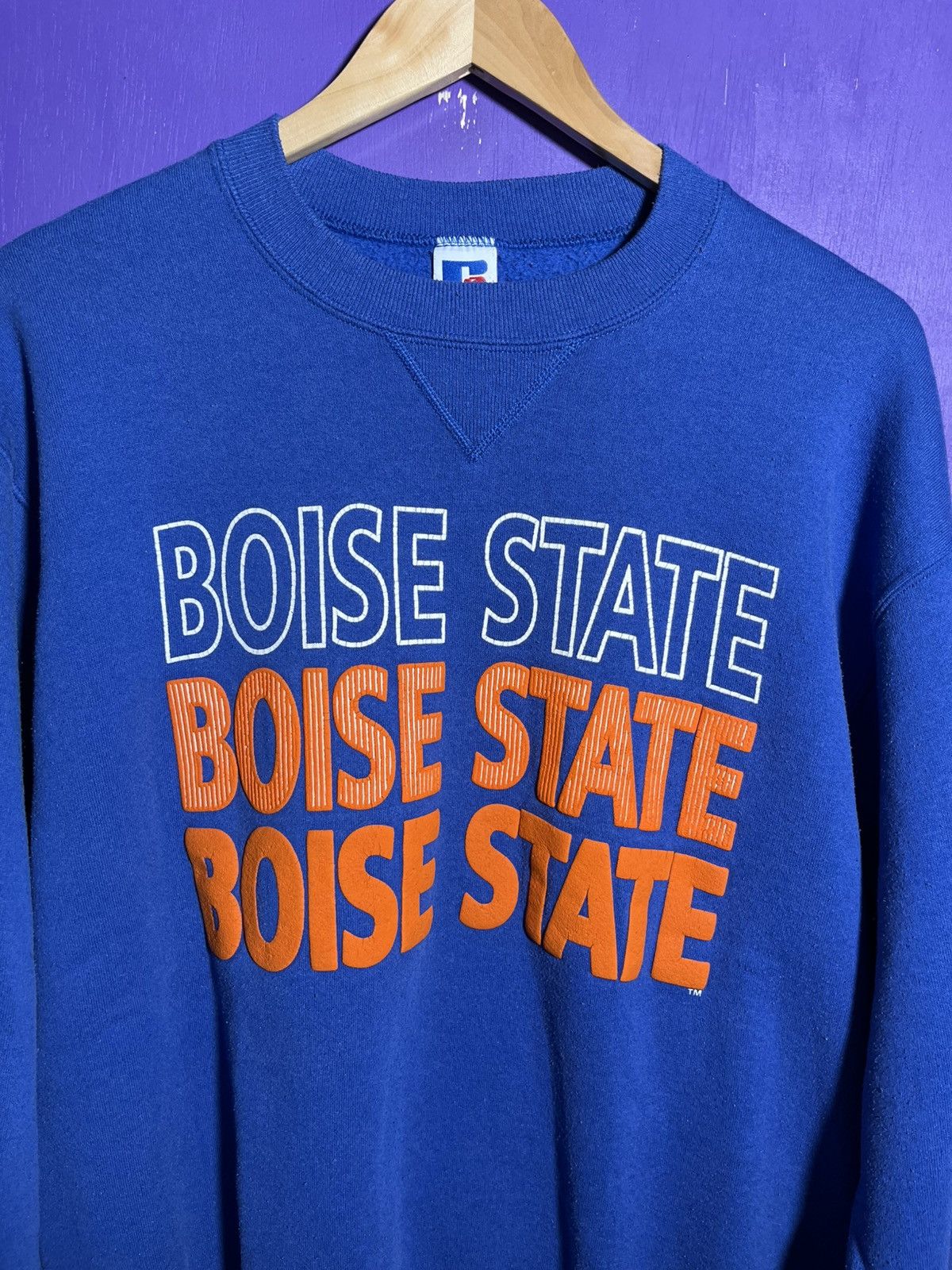 Russell Athletic × Vintage Vintage 90s Russell athletic Boise state logo crewneck Size US XL / EU 56 / 4 - 3 Thumbnail