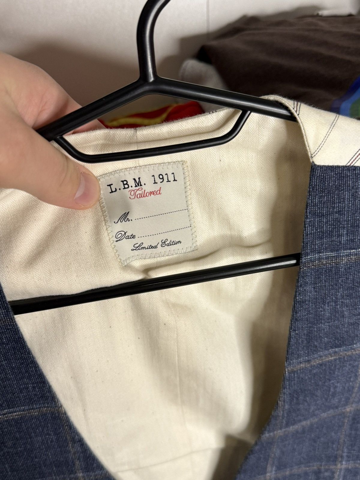 L.B.M. 1911 L.B.M. 1911 check pattern blue mens wool vest Size US L / EU 52-54 / 3 - 6 Thumbnail