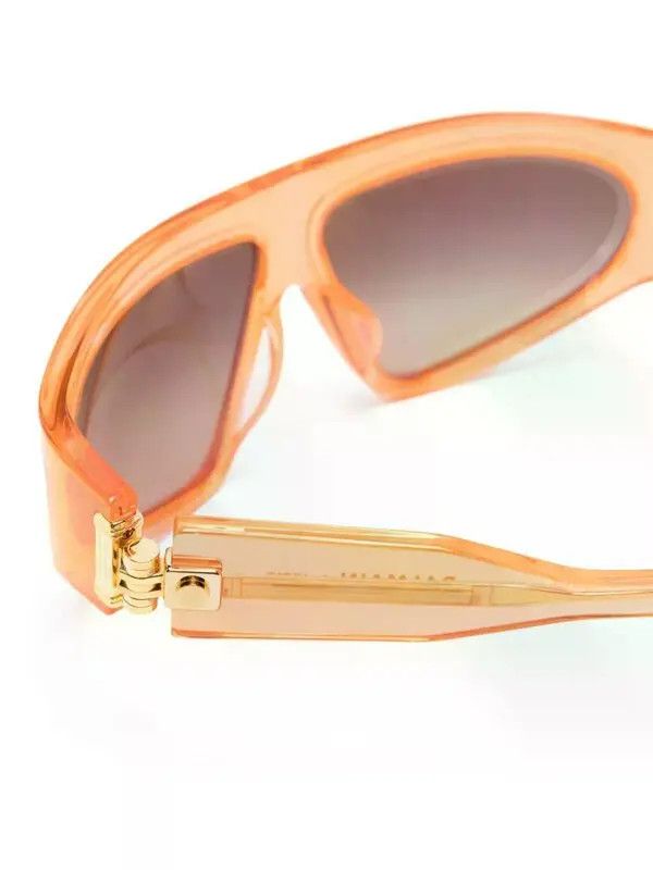 Balmain o1s1wg111225 Size:OS/Shield-FrameTinted Sunglasses in Orange Size ONE SIZE - 3 Thumbnail