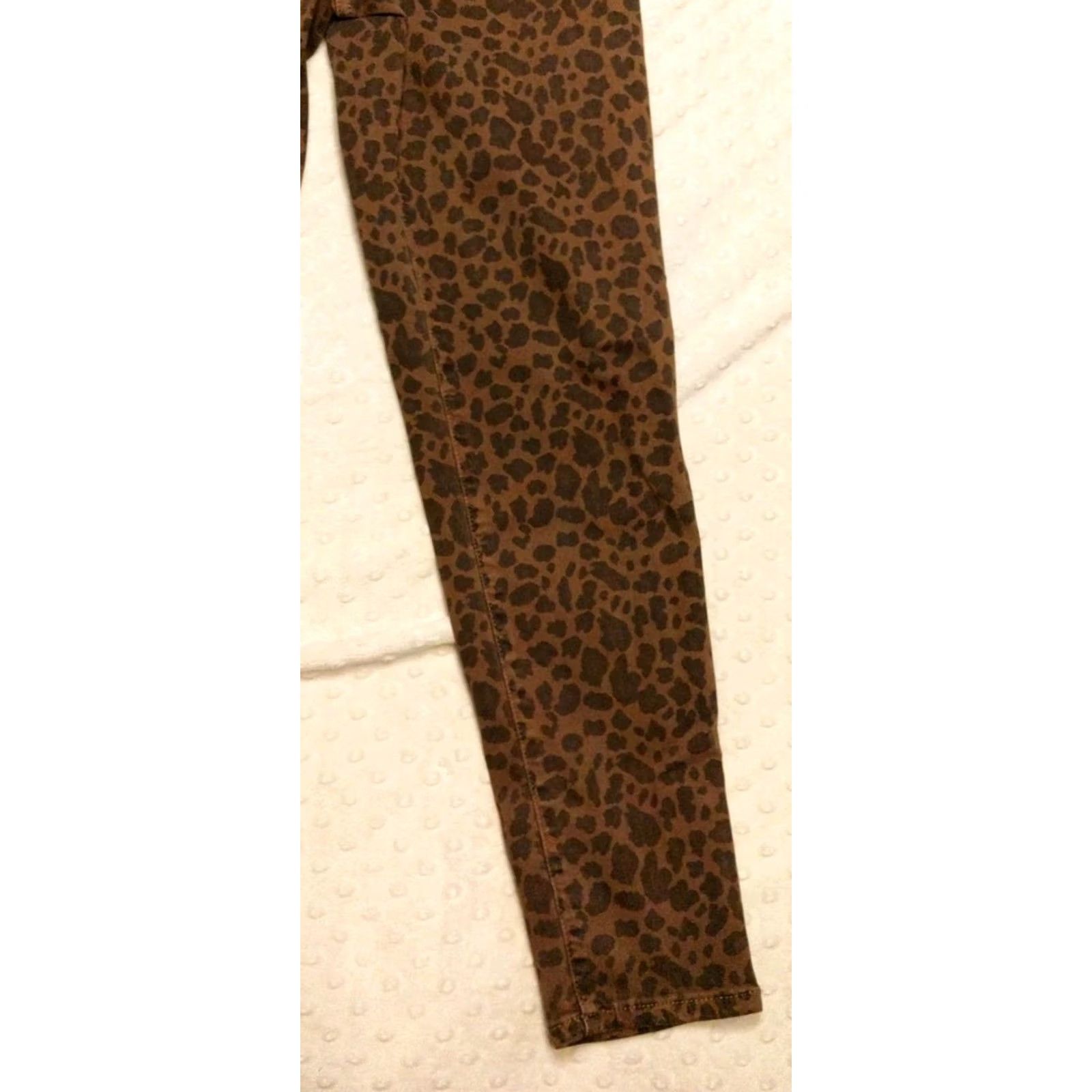 American Eagle Outfitters American Eagle Women 8 Curvy Super Hi-Rise Jegging Leopard Animal Print Denim Jeans 5-Pocket Slim Rise High Brown Size 28" / US 6 / IT 42 - 2 Thumbnail