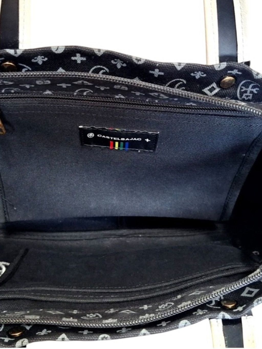 Jean Charles De Castelbajac Castelbajac Monogram Denim/ Leather Tote Size ONE SIZE - 12 Thumbnail