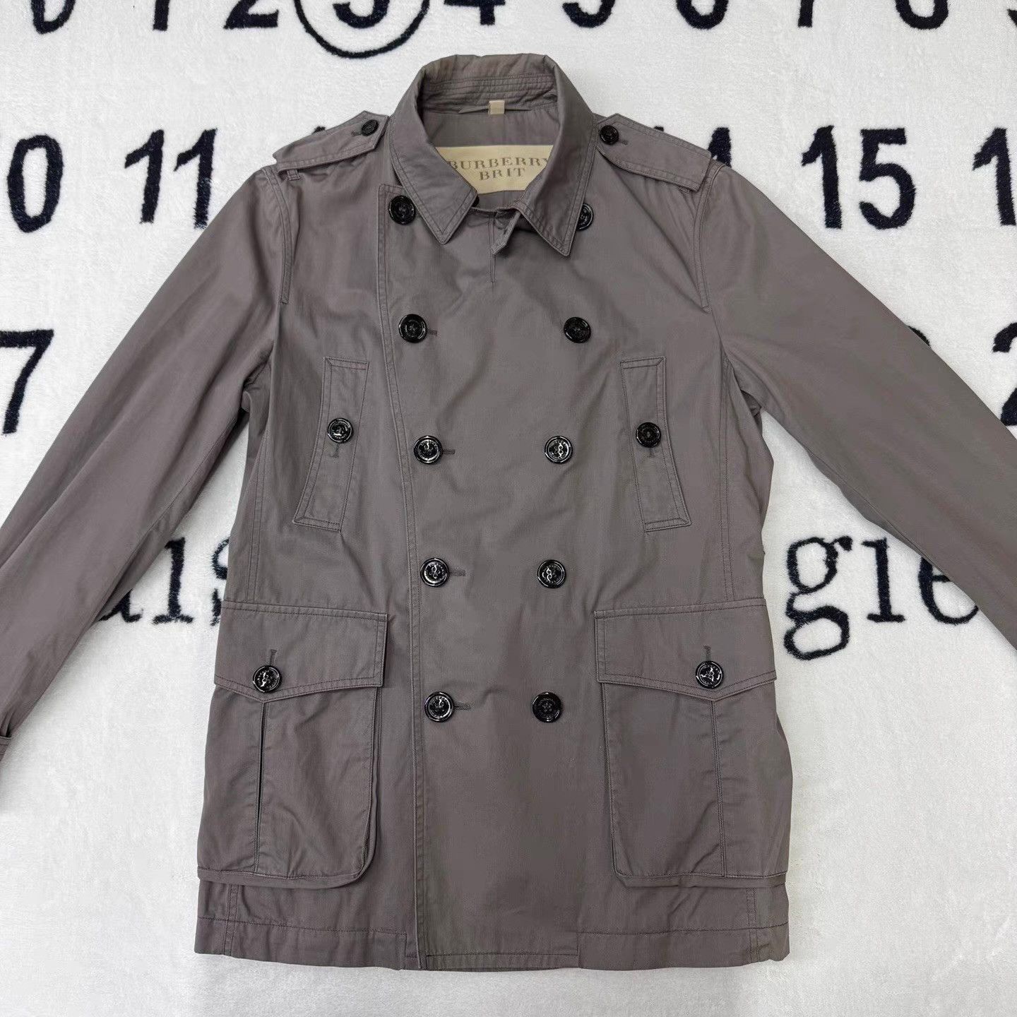 Burberry Gray Double-Breasted Light Jacket Size L Size US L / EU 52-54 / 3 - 1 Thumbnail