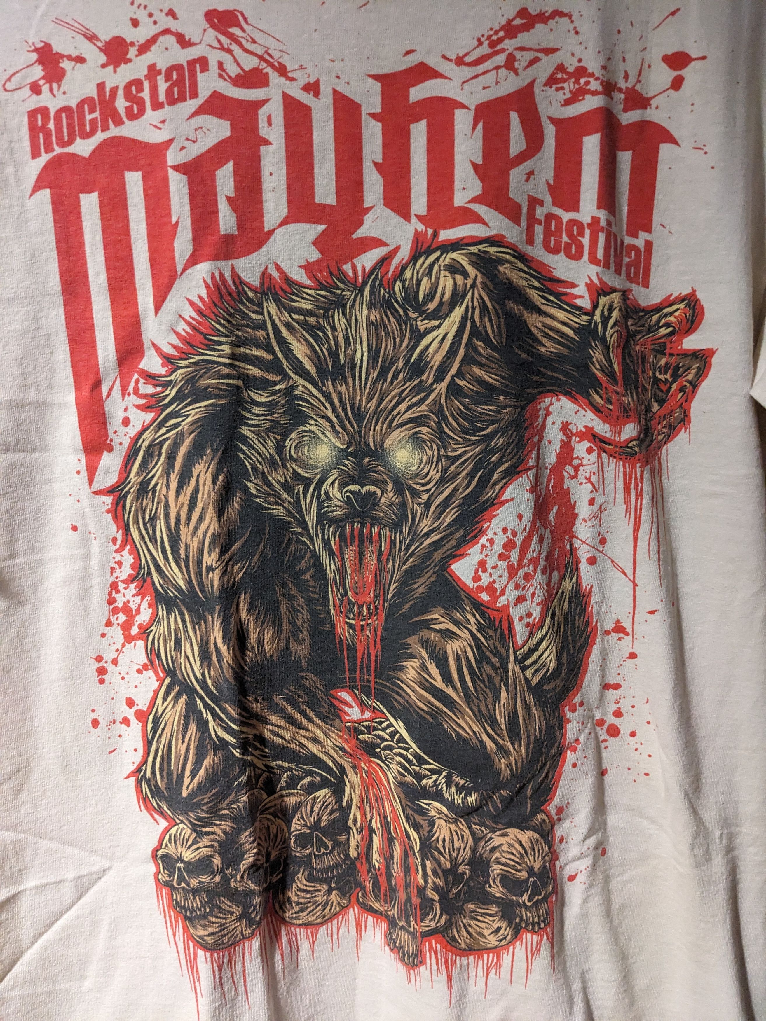Band Tees × Vintage Vintage 2010 Rockstar Mayhem Festival Beige Medium T-Shirt Size US M / EU 48-50 / 2 - 2 Thumbnail