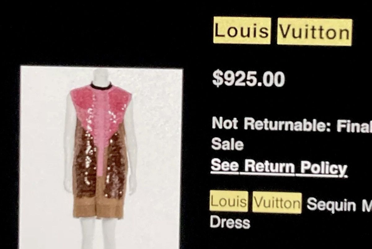 Louis Vuitton Louis Vuitton Pink and Brown Color Block Sequin Mini Dress Size M / US 6-8 / IT 42-44 - 6 Thumbnail