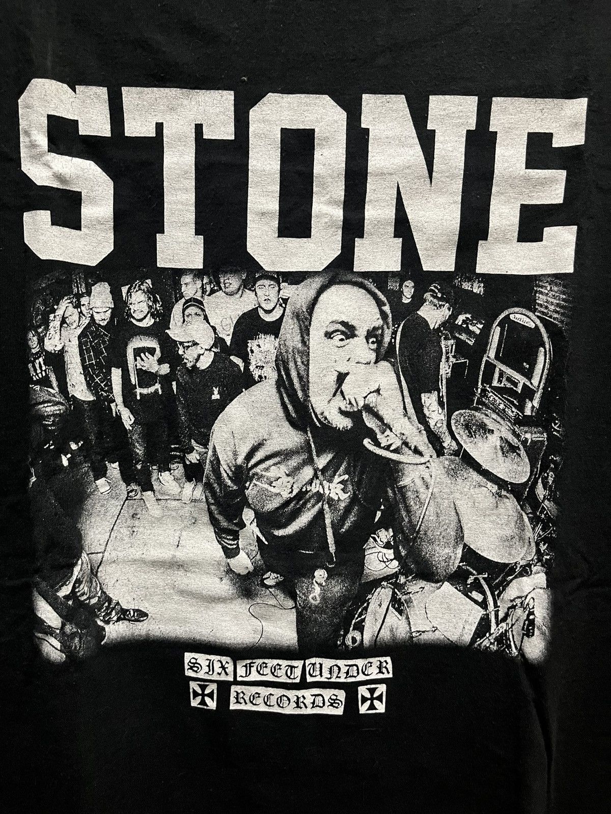 Band Tees Stone HC Six Feet Under Records Band Ringer Tee Size US L / EU 52-54 / 3 - 4 Thumbnail