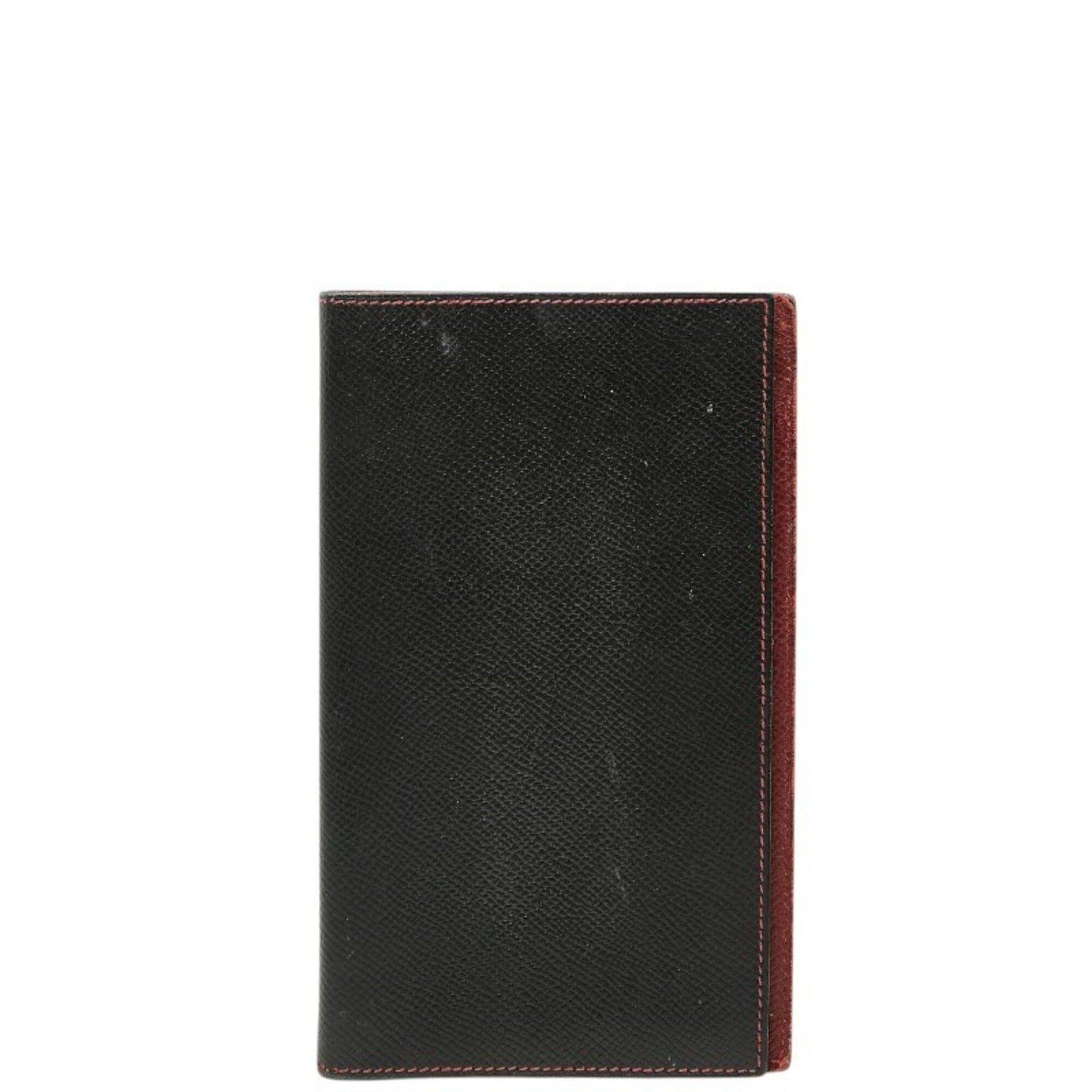 Hermes Hermes Agenda Vision Notebook Cover, Black and Red, Courchevel Leather, Women's Size ONE SIZE - 1 Thumbnail