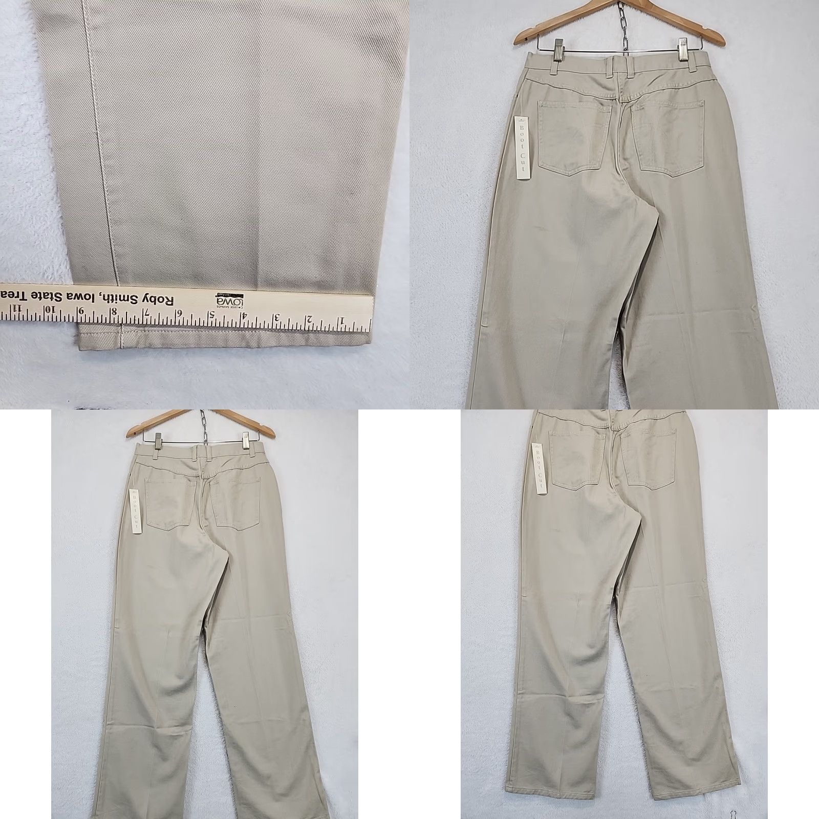Vintage Christopher & Banks Ladies Comfort Stretch Boot Cut Pants Tan Beige Womens Sz 10 Size 32" / US 10 / IT 46 - 8 Thumbnail