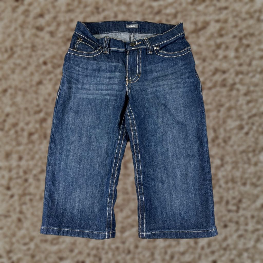 Vintage Cabela's Shorts Women's 4 Blue Denim Cotton Blend Walking Hiking 26x17 Denim Blue Outdoor 90s? Size 27" / US 4 / IT 40 - 1 Thumbnail
