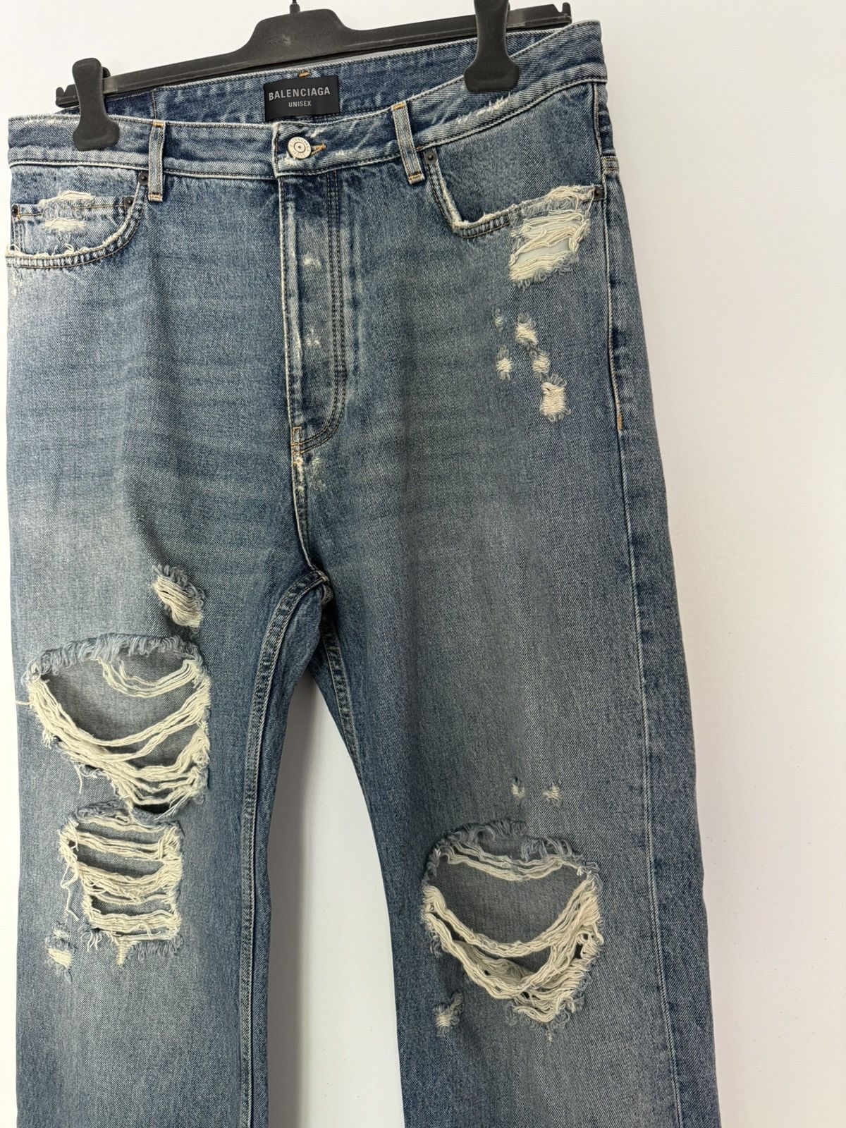 Balenciaga Balenciaga Distressed Ripped Denim Pants Size US 36 / EU 52 - 4 Thumbnail