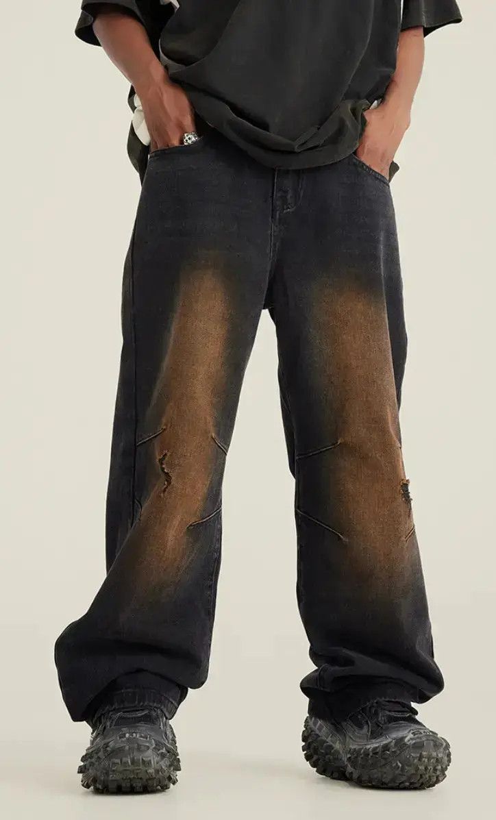 Japanese Brand Retro street wash grunge micro flared wide leg jeans Size US 32 / EU 48 - 2 Thumbnail