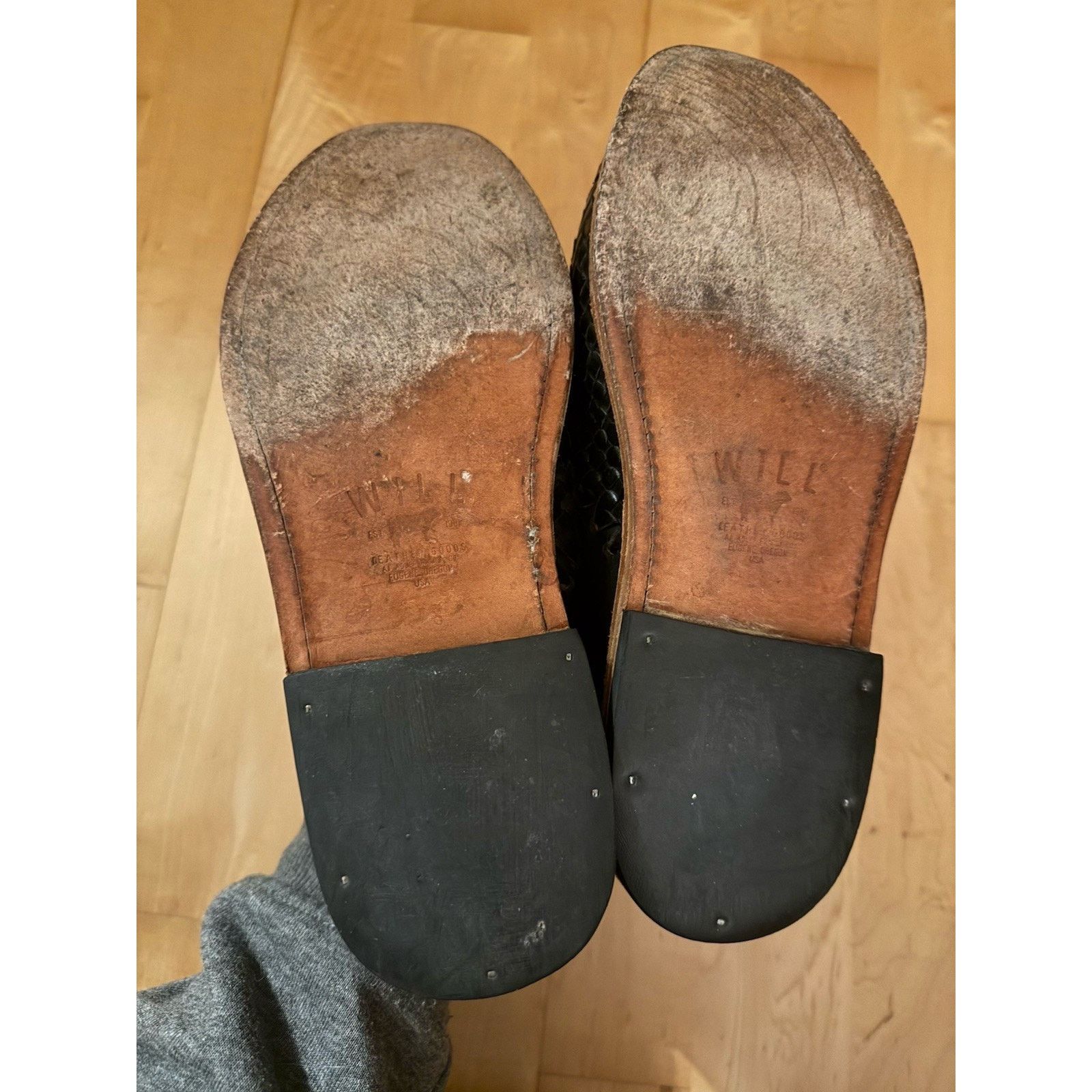 Will Leather Goods WILL Black Leather Goods Woven Lace Up Shoes Loafers 7.5 Size US 7.5 / IT 37.5 - 3 Thumbnail