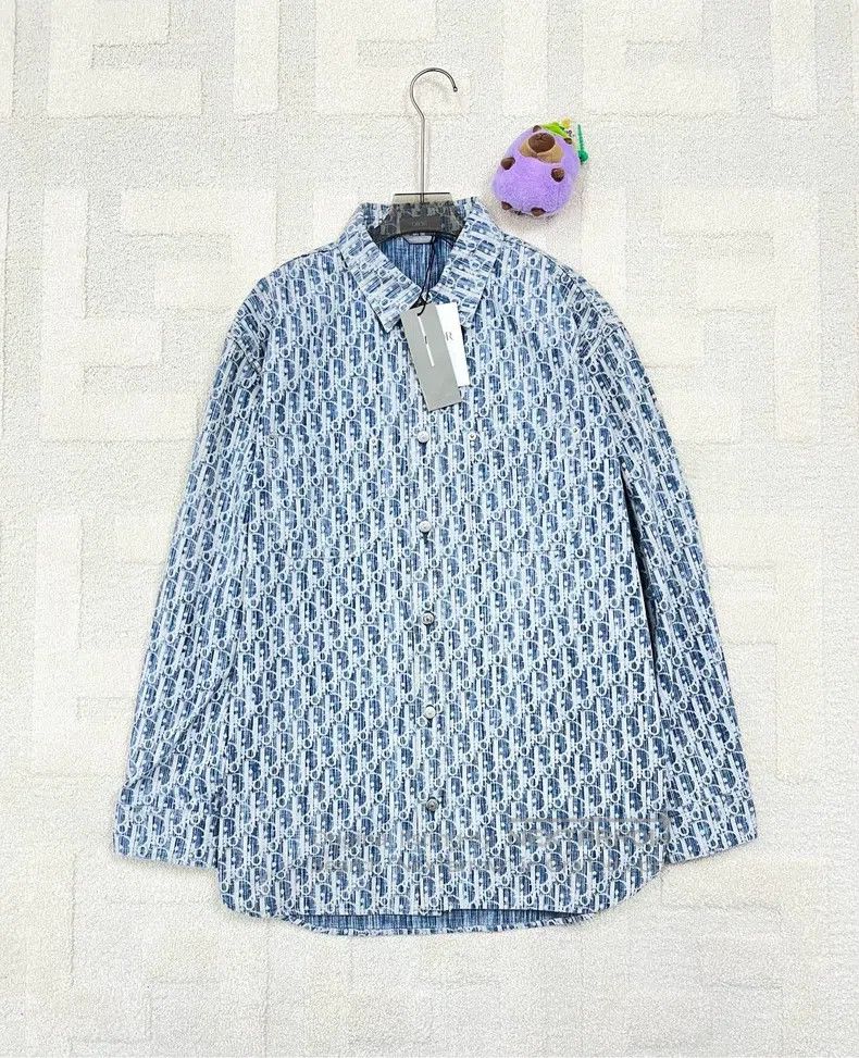 Dior Dior Full-print denim long-sleeved shirt Size US XXS / EU 40 - 1 Thumbnail