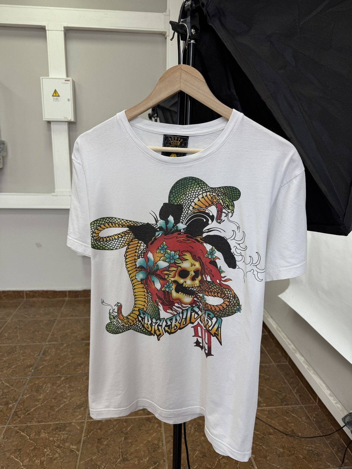 Christian Audigier × Ed Hardy 🇺🇸 Vintage 90s Big Buddha Forever ED Hardy Style t-shirt hype Size US M / EU 48-50 / 2 - 1 Thumbnail