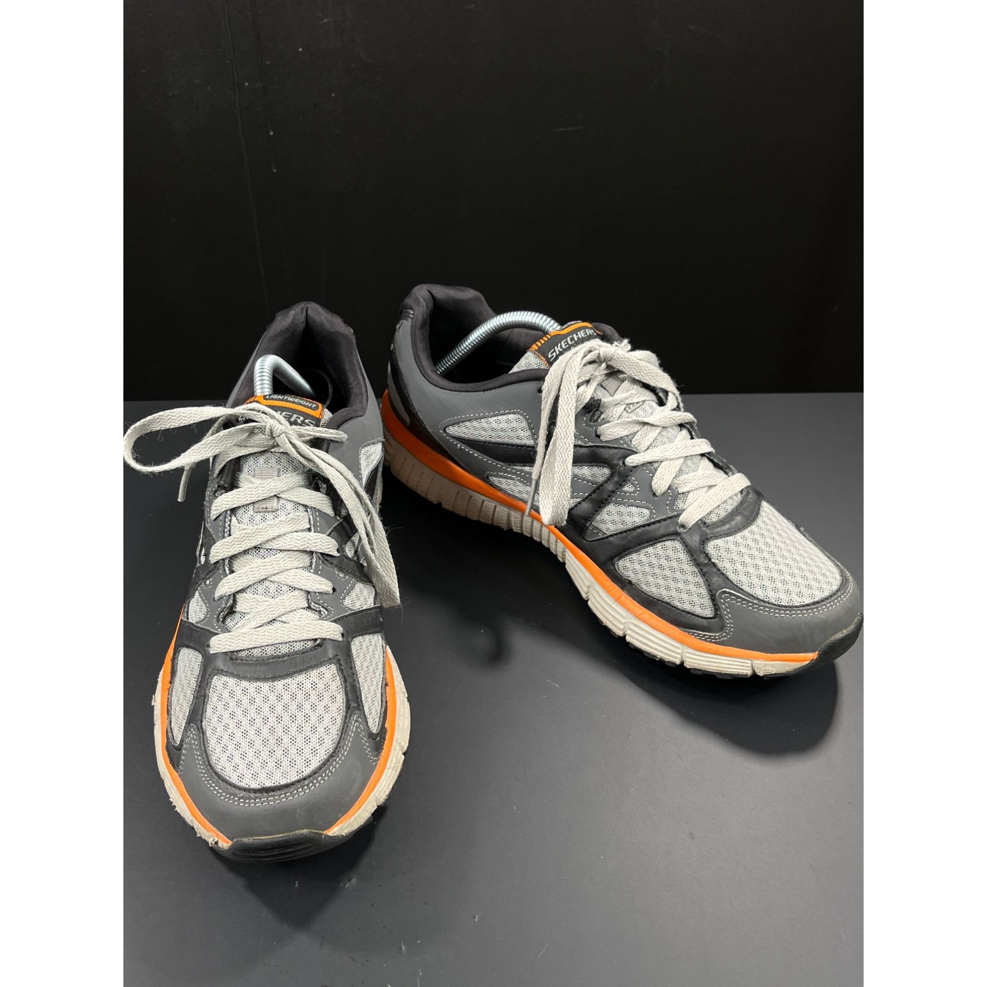 SKECHERS Skechers SKU 7841 Mens lightweight Gray Orange Running Shoes Size US 10 / EU 43 - 1 Thumbnail