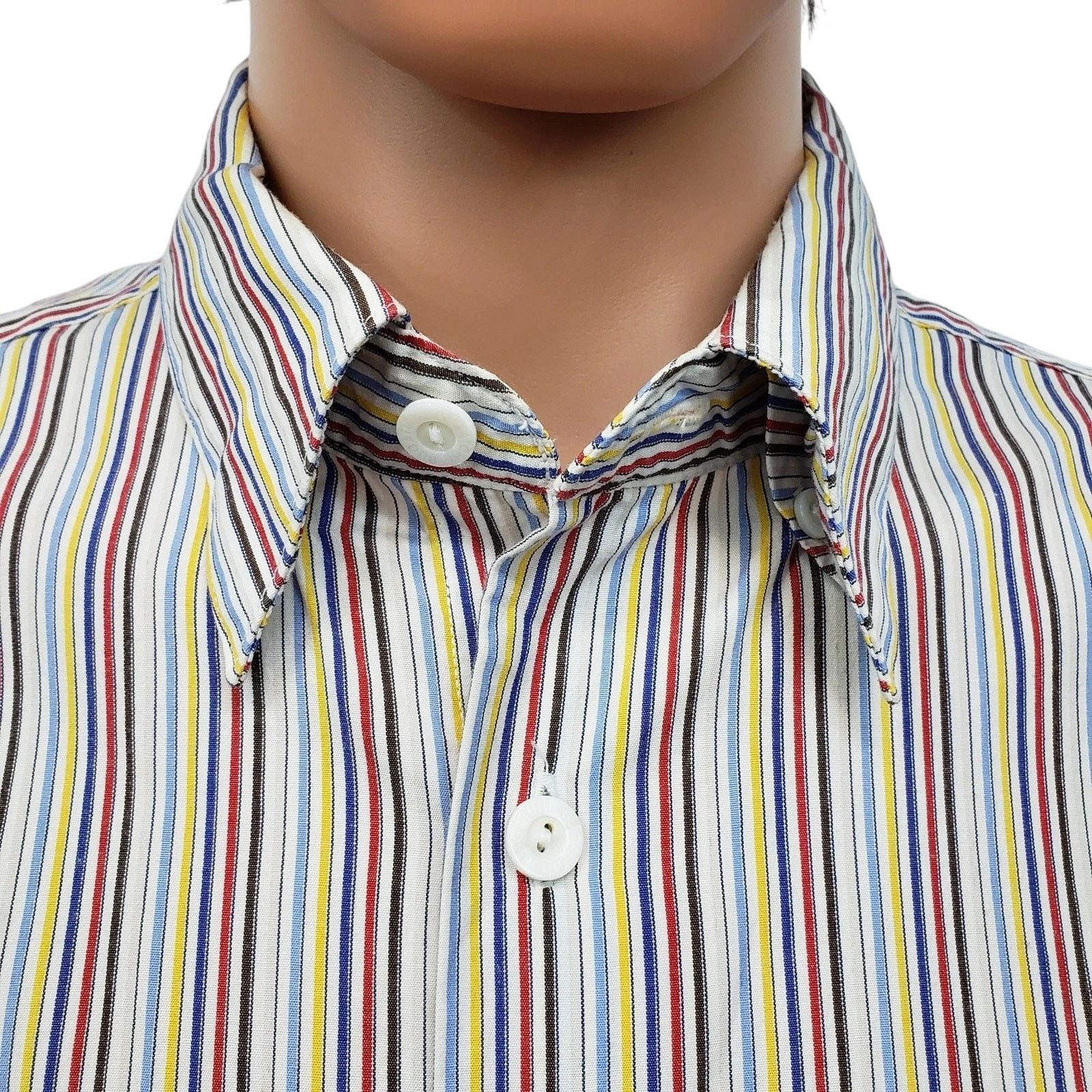 BUGATCHI BUGATCHI Uomo Shirt Hidden Button-Down Colorful Striped S/S Size US L / EU 52-54 / 3 - 1 Thumbnail