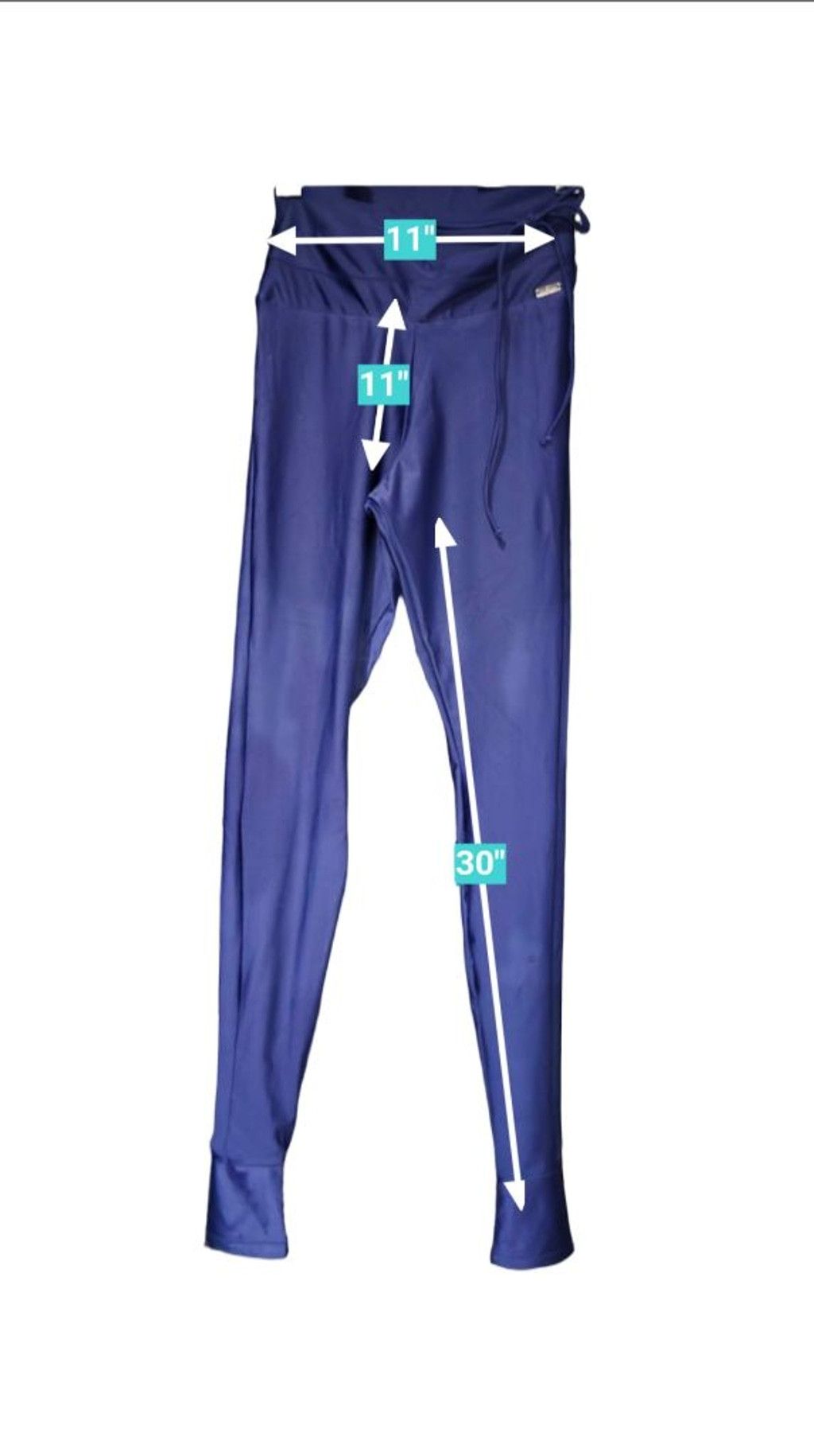 Other CAJUBRASIL Women's Blue Leggings with Footie and Tie Size M Size 28" / US 6 / IT 42 - 3 Thumbnail