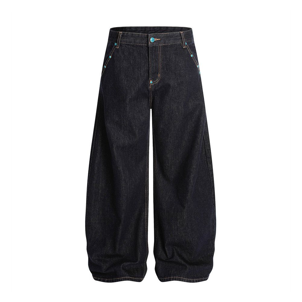Japanese Brand × Jean Trendy high street jewel embellished loose scimitar jeans Size US 32 / EU 48 - 1 Thumbnail