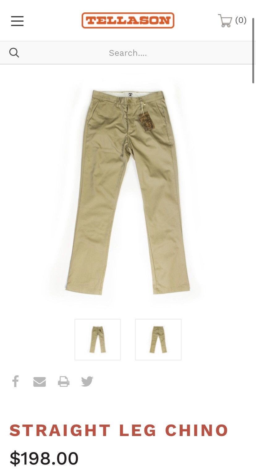 image of Sz. 33 Tellason Straight Leg Chino (Beige/tan), Men's