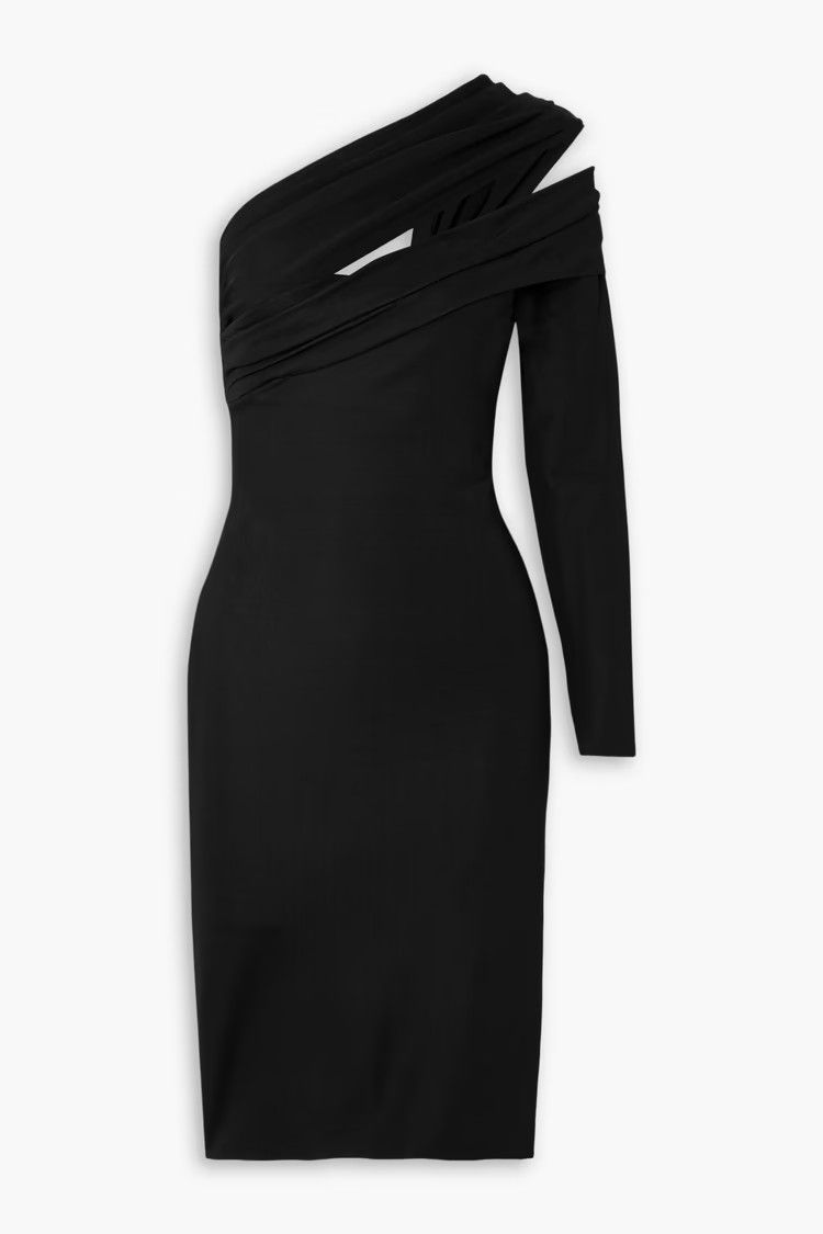 Versace o1y0226 Midi Dress in Black Size S / US 4 / IT 40 - 1 Thumbnail