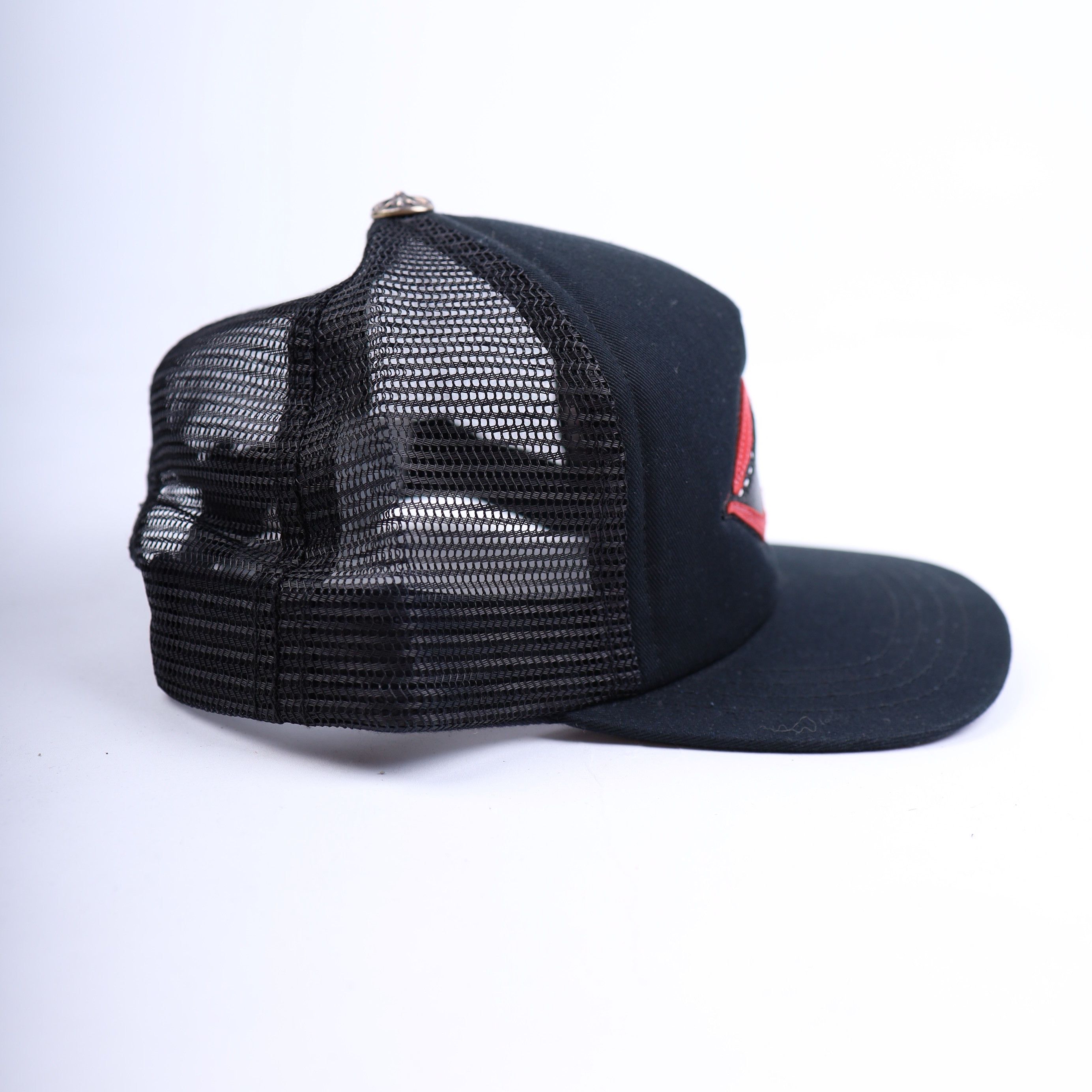 Chrome Hearts Matty Boy Black Leather Chomper Trucker Hat Size ONE SIZE - 3 Thumbnail