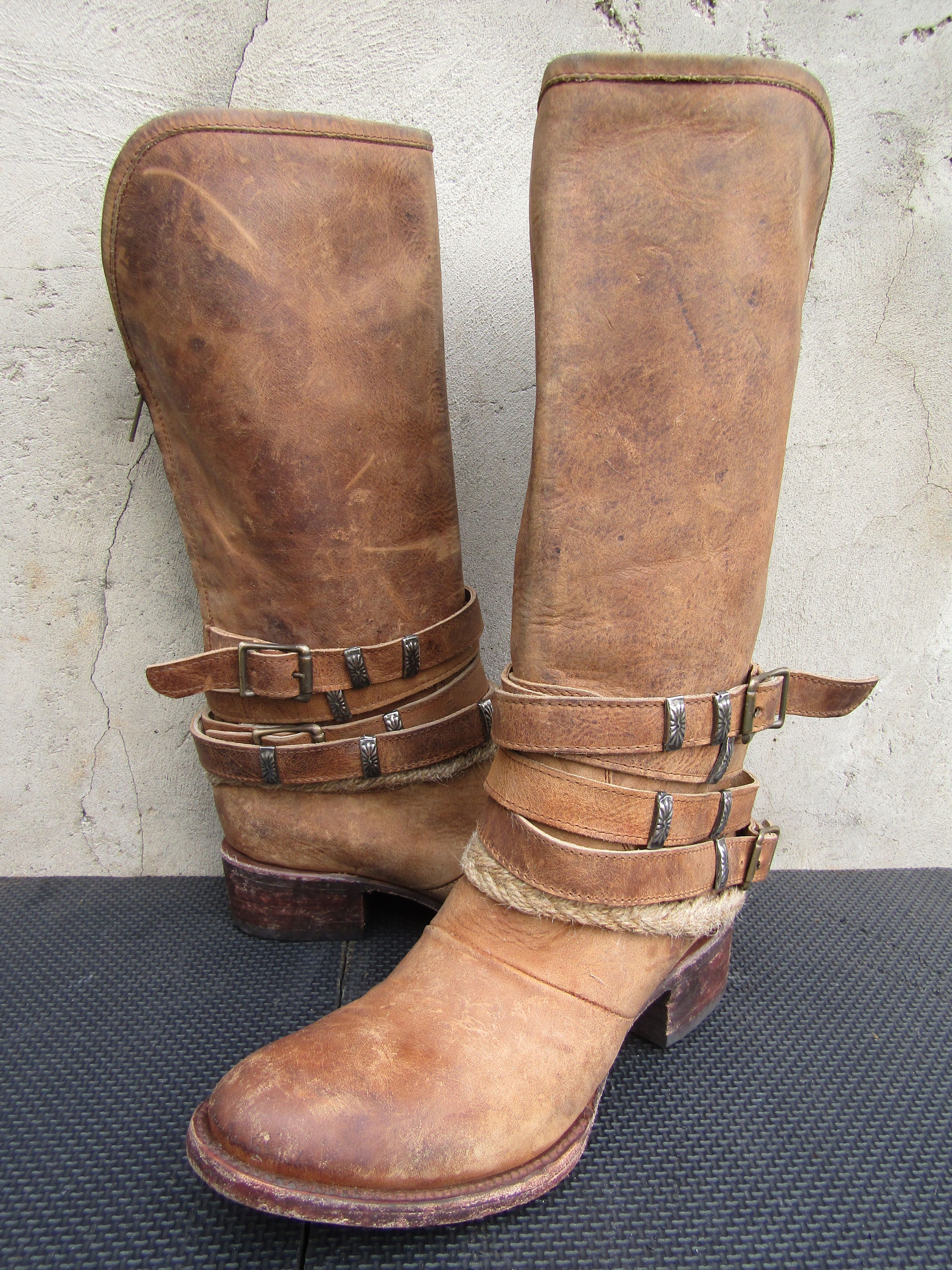 FREEBIRD Freebird By Steven Drove Distressed Brown Leather Harness Size US 7 / IT 37 - 1 Thumbnail