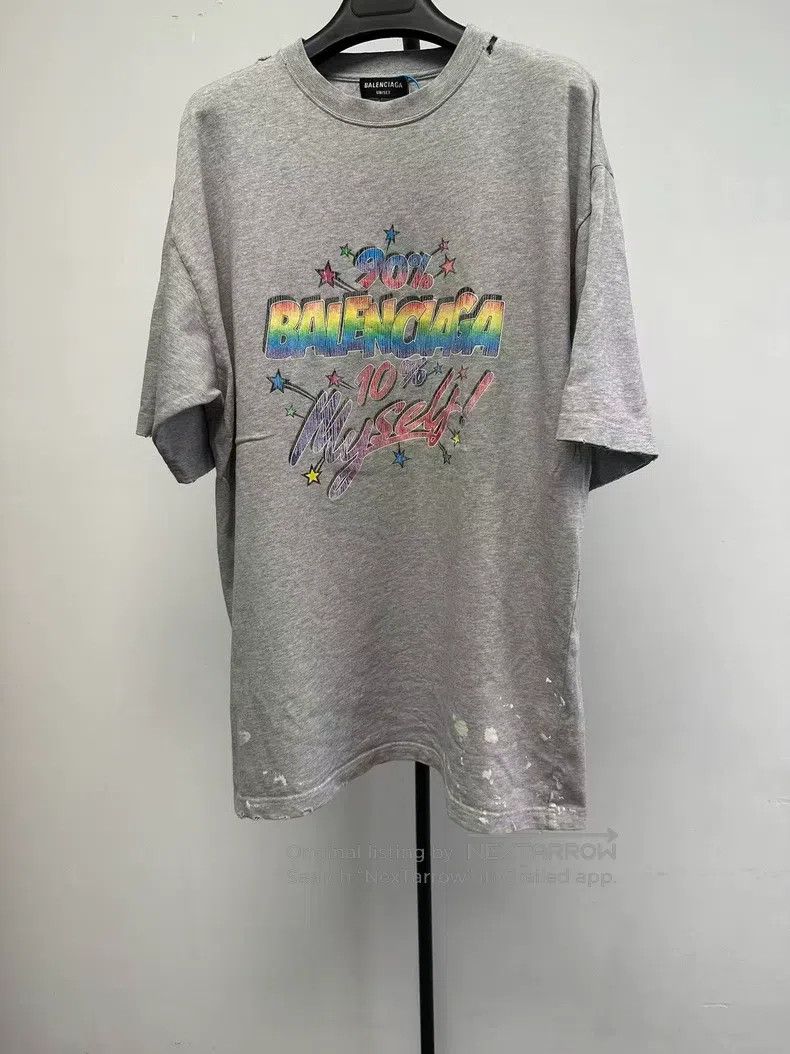 Balenciaga Balenciaga Letter Printed Ripped Faded Round Neck Short Sl Size US XS / EU 42 / 0 - 1 Thumbnail