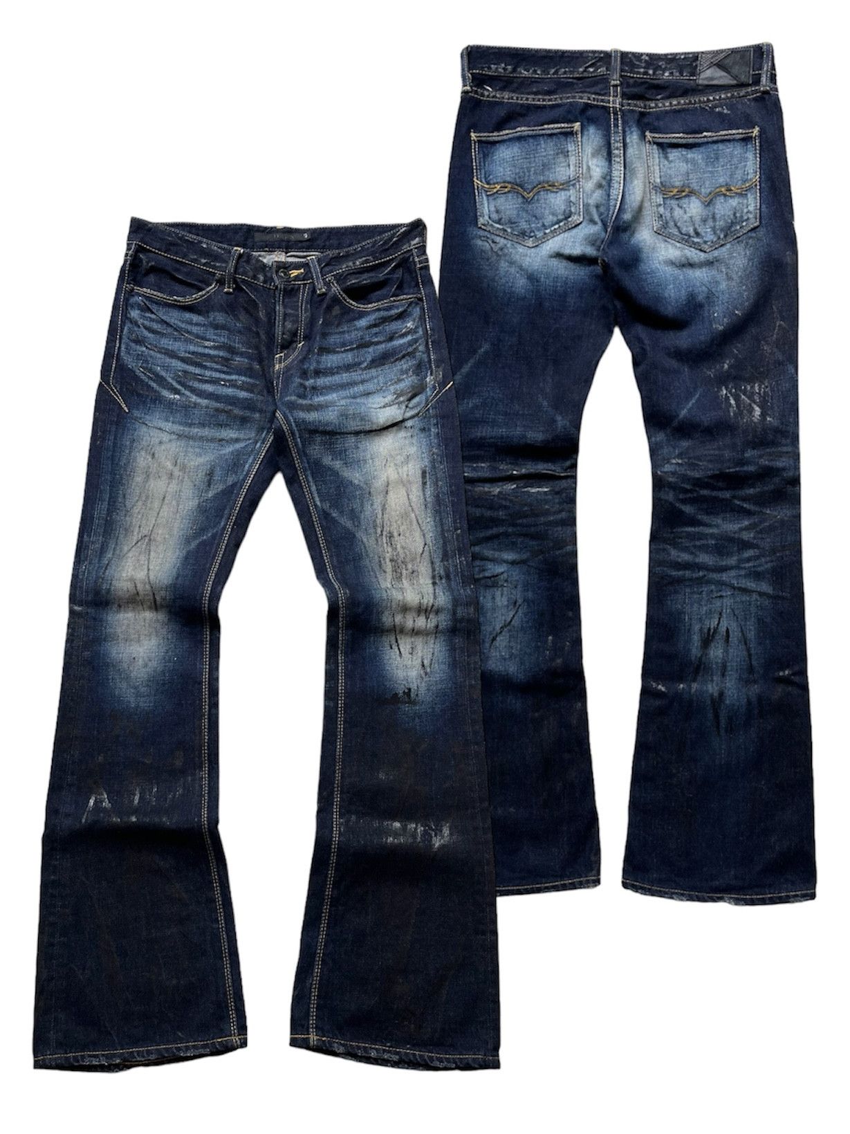 GOSTAR DE FUGA Rare Fuga Paint Splatter Flared Jeans Size US 30 / EU 46 - 1 Thumbnail