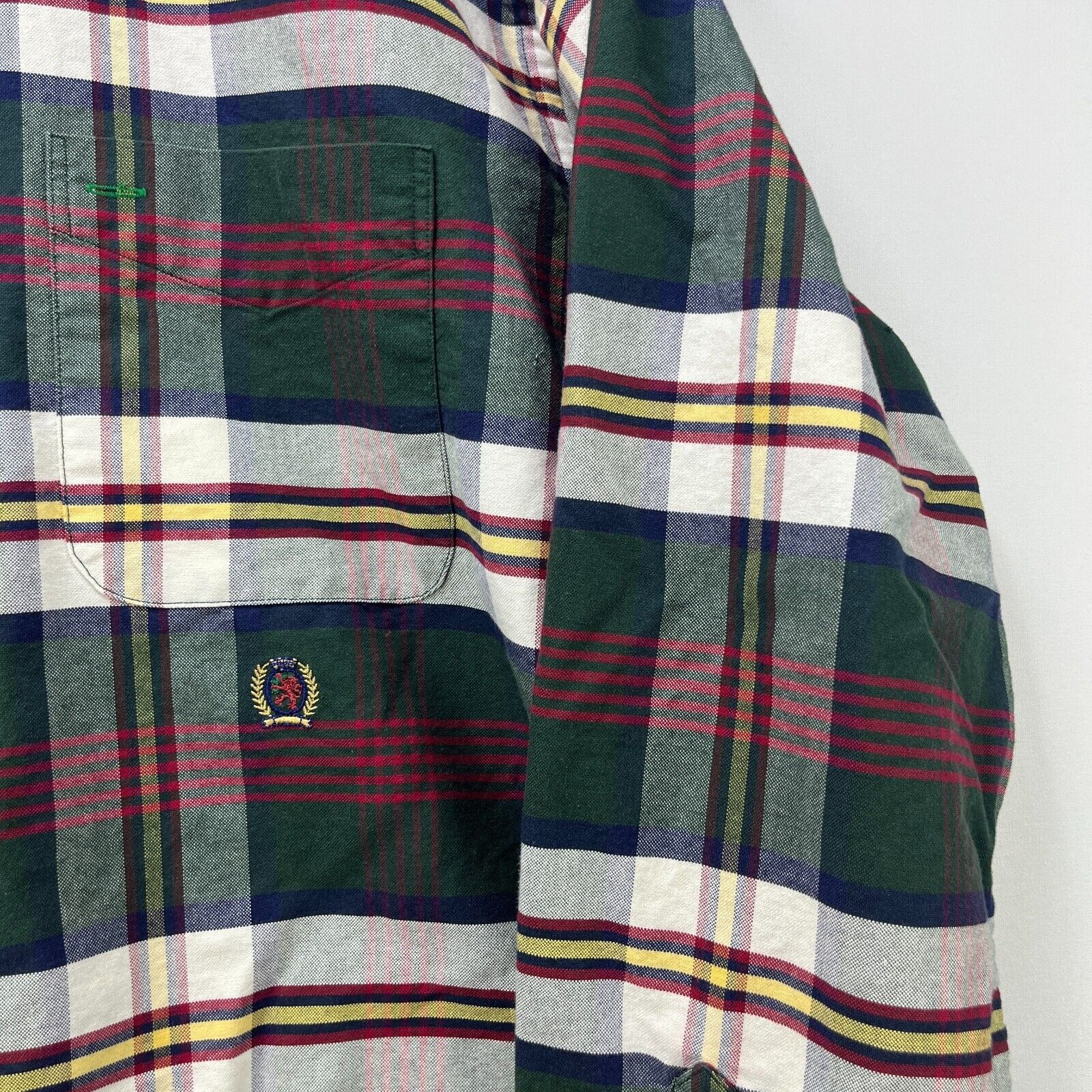 Tommy Hilfiger × Vintage Vintage 90s Tommy Hilfiger Long Button Up Plaid Shirt Large Size US L / EU 52-54 / 3 - 3 Thumbnail