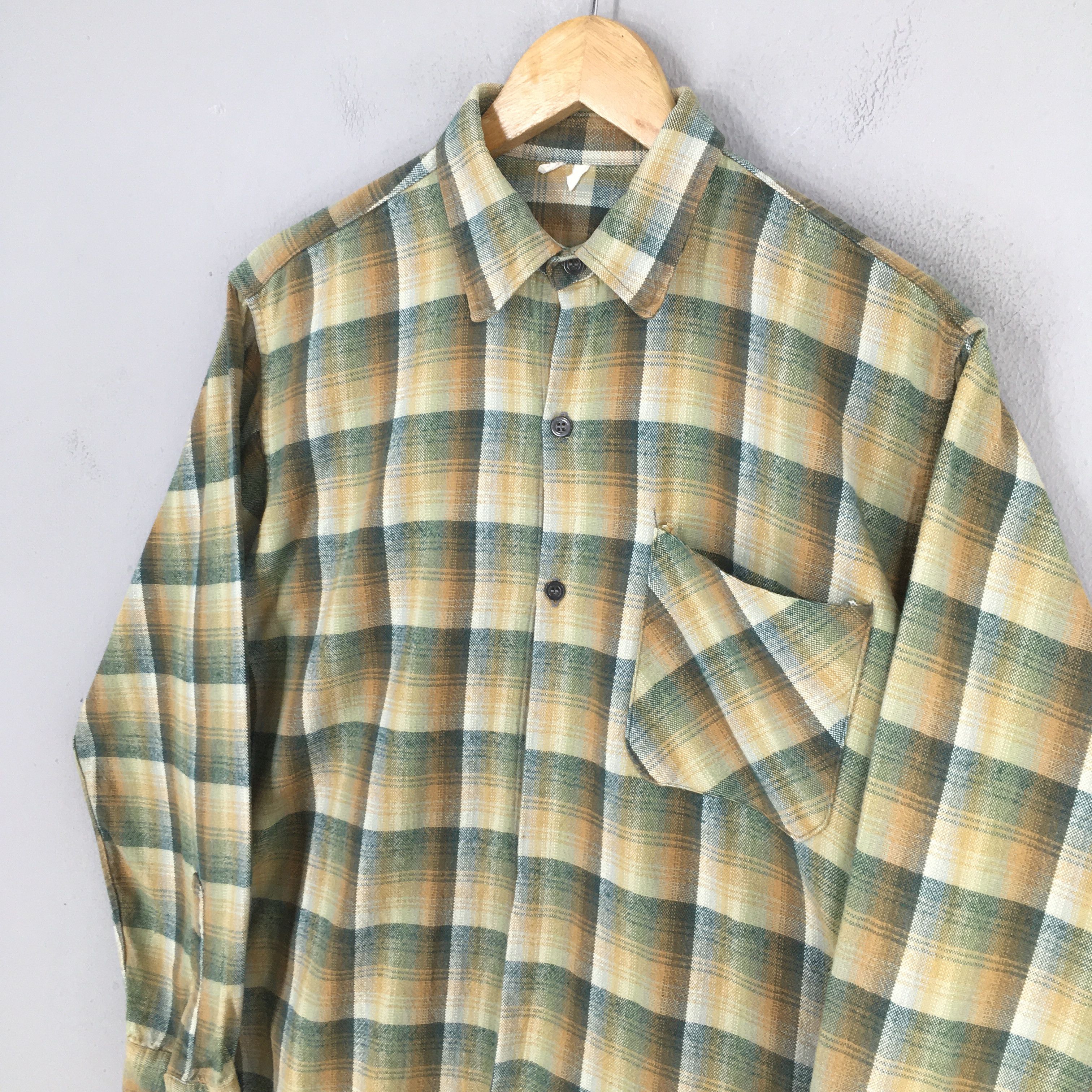 Vintage Vintage 80s Tartan Checkered Extra Long 3 Button Shirt Size US M / EU 48-50 / 2 - 3 Thumbnail