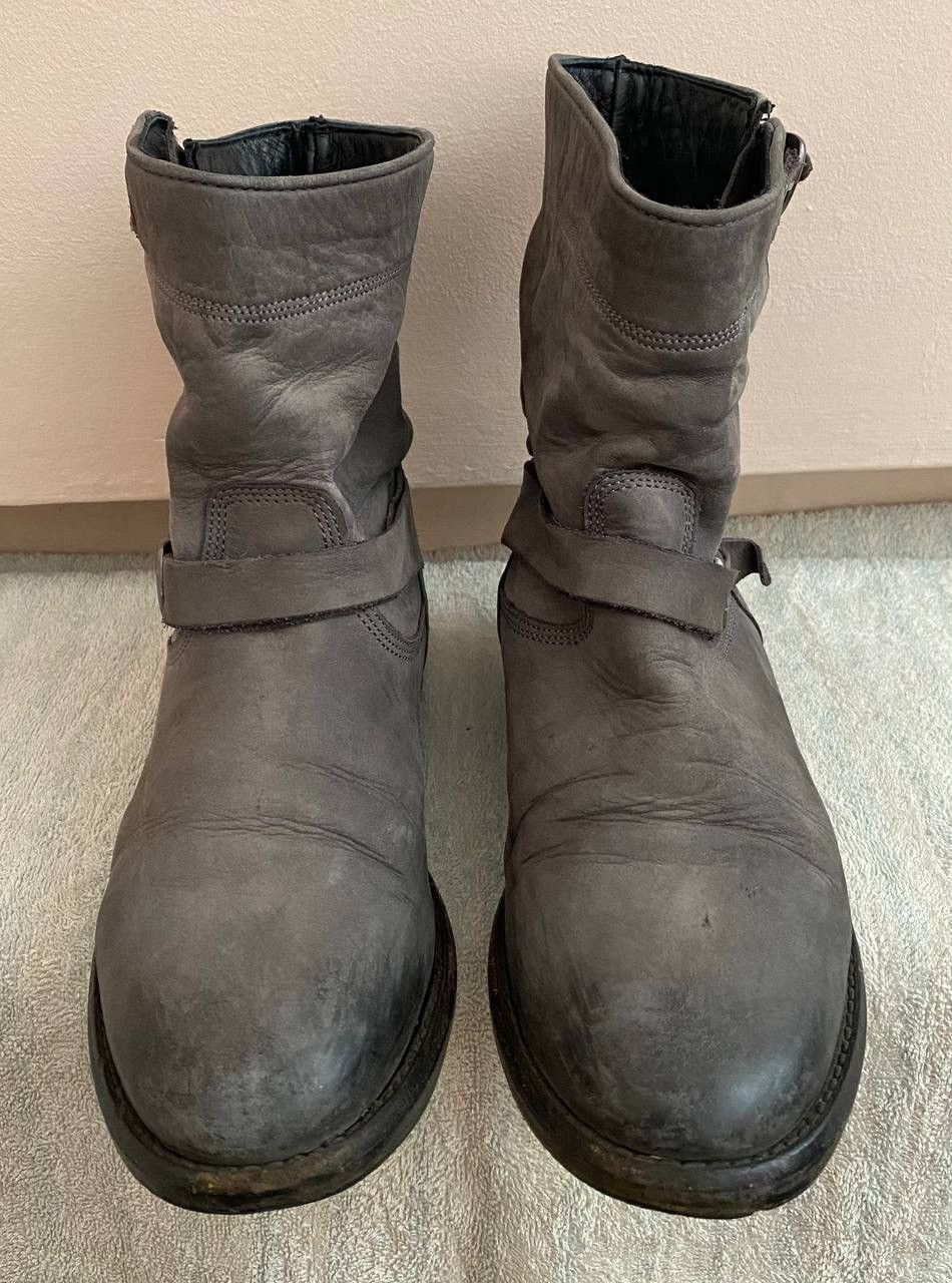 Belstaff × Vintage 🔥 BELSTAFF Women's Gray Leather Biker Boots Size US 6 / IT 36 - 2 Thumbnail