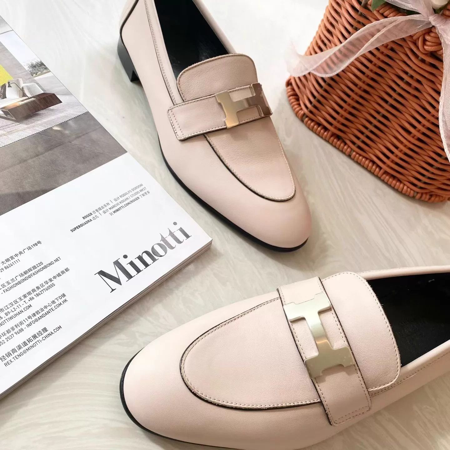 Hermes HERMES Paris Pink Leather Flat Loafer 35.5 Size US 5 / IT 35 - 4 Thumbnail